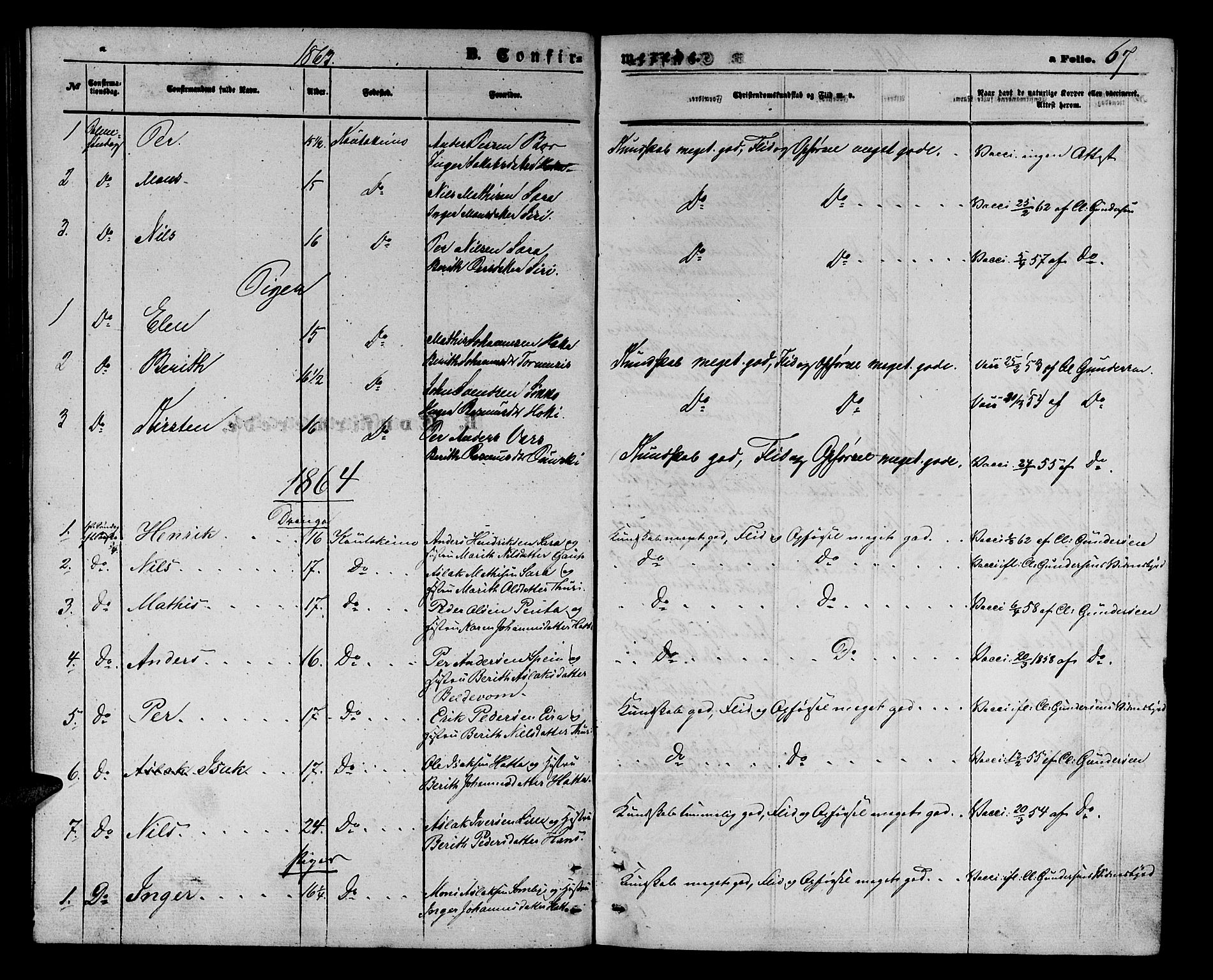 Kautokeino sokneprestembete, AV/SATØ-S-1340/H/Hb/L0001.klokk: Parish register (copy) no. 1, 1862-1878, p. 67