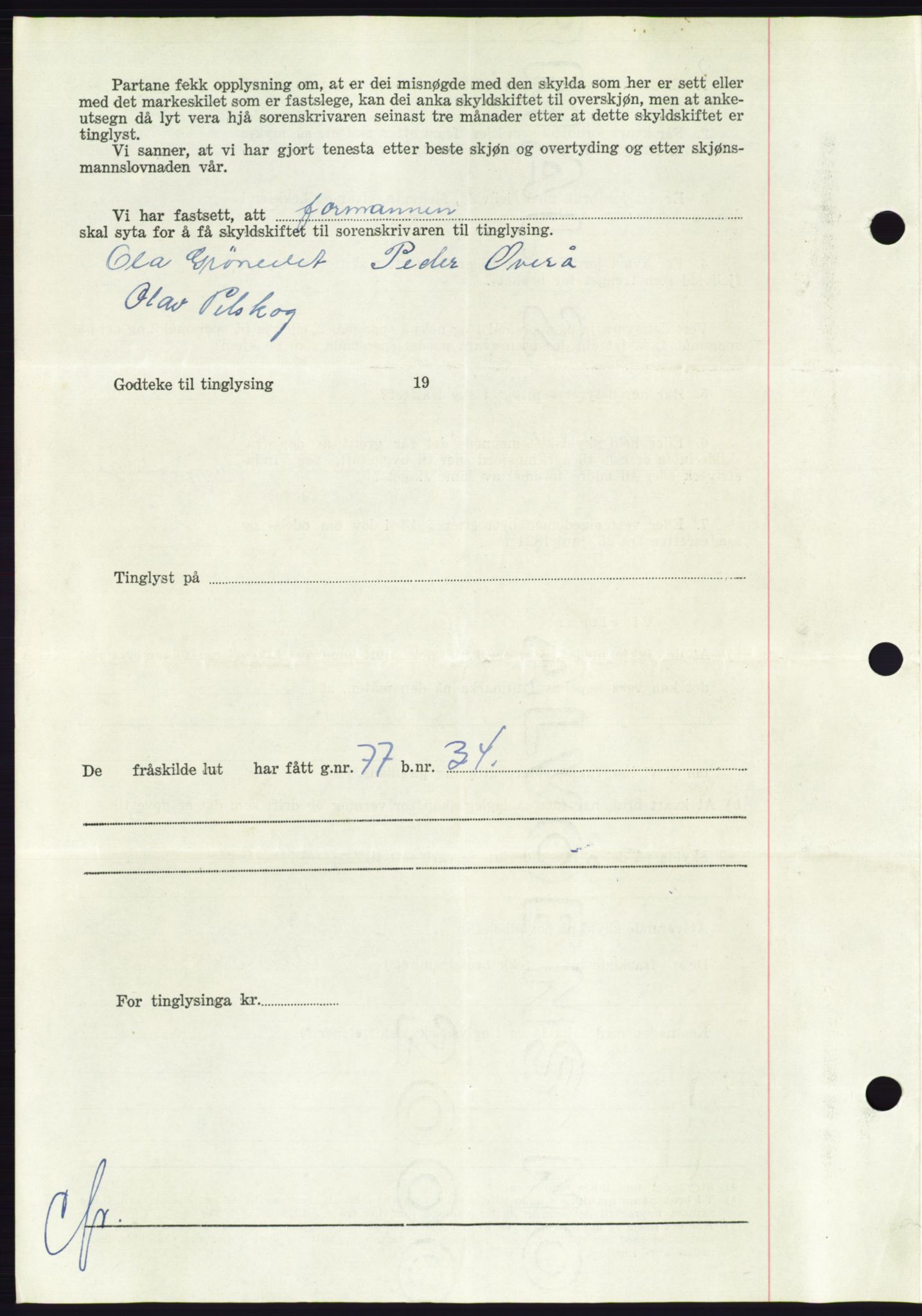 Søre Sunnmøre sorenskriveri, SAT/A-4122/1/2/2C/L0091: Mortgage book no. 17A, 1951-1952, Diary no: : 2564/1951