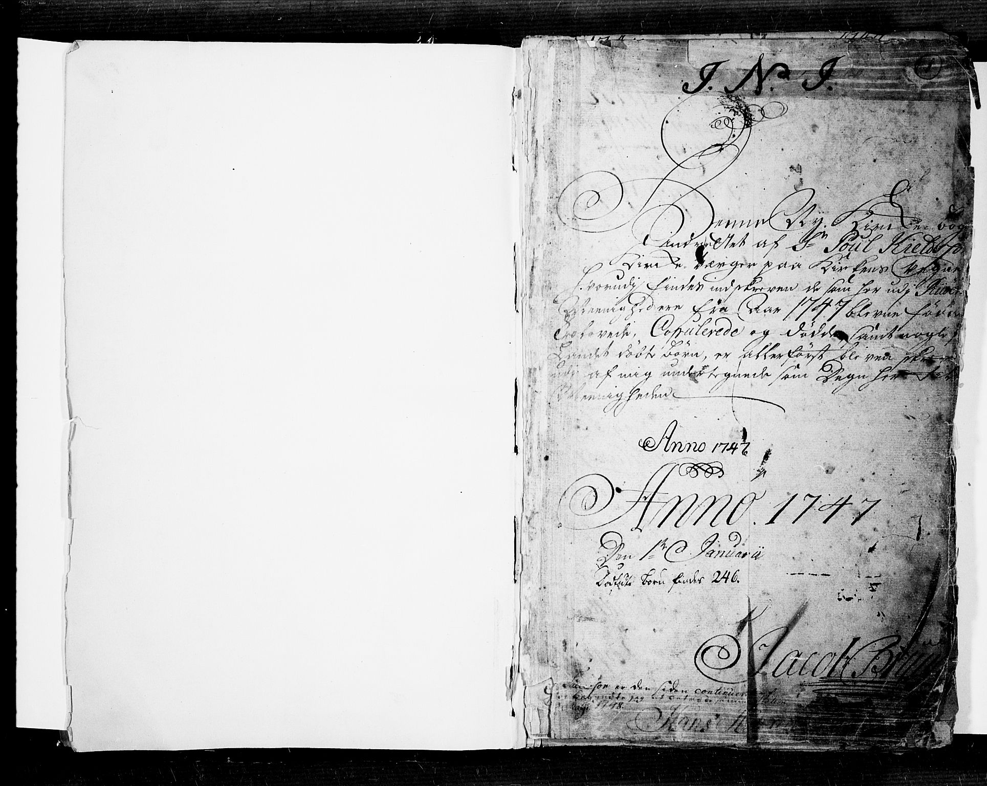 Risør sokneprestkontor, SAK/1111-0035/F/Fb/L0002: Parish register (copy) no. B 2, 1747-1812, p. 1