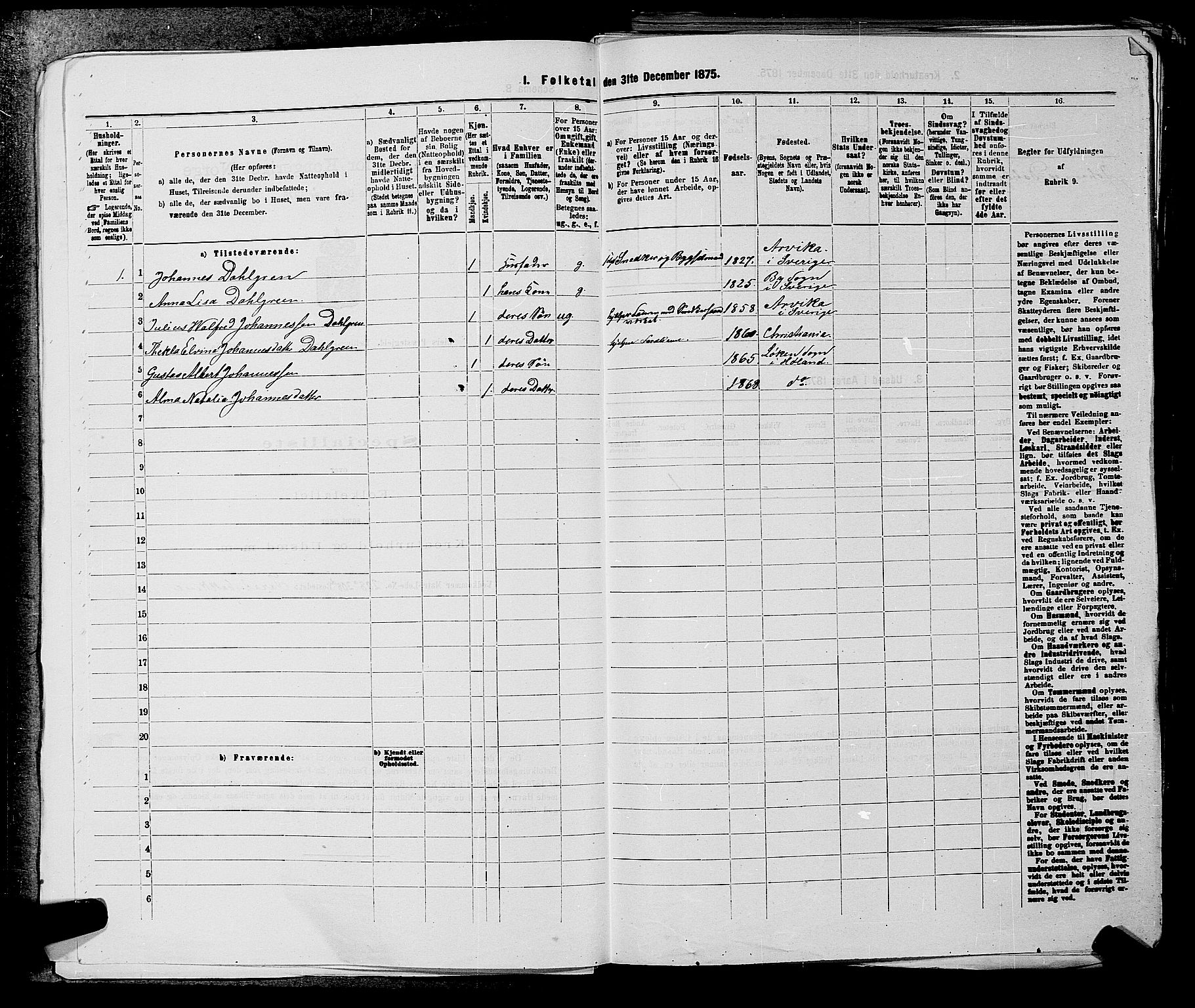 SAKO, 1875 census for 0626P Lier, 1875, p. 1311