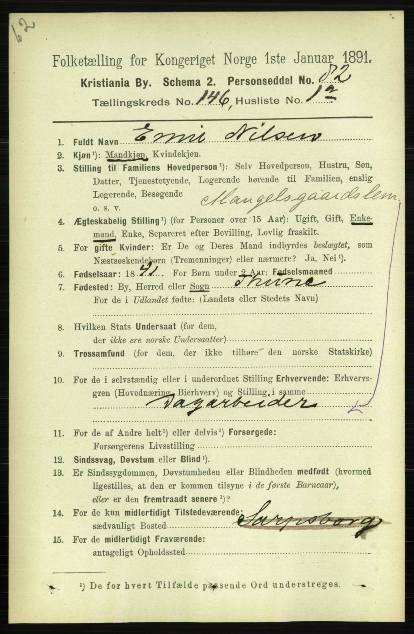 RA, 1891 census for 0301 Kristiania, 1891, p. 80232
