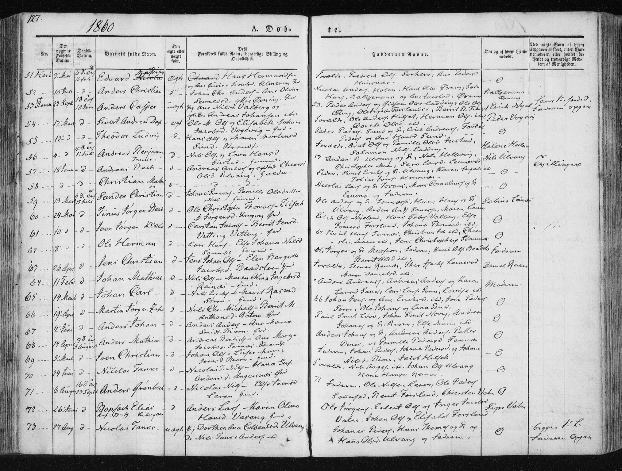 Ministerialprotokoller, klokkerbøker og fødselsregistre - Nordland, SAT/A-1459/830/L0446: Parish register (official) no. 830A10, 1831-1865, p. 127
