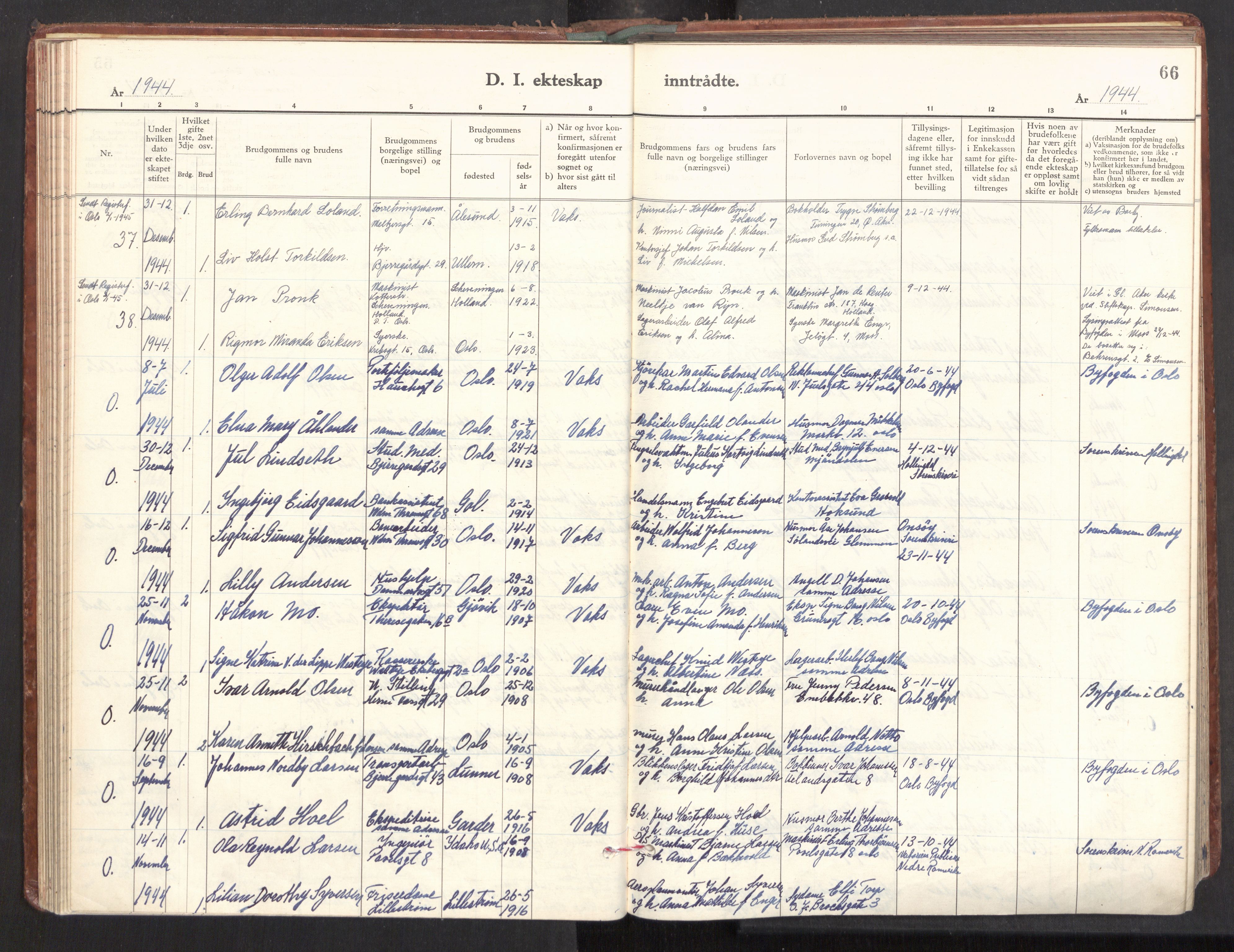 Gamle Aker prestekontor Kirkebøker, AV/SAO-A-10617a/F/L0022: Parish register (official) no. 22, 1941-1952, p. 66