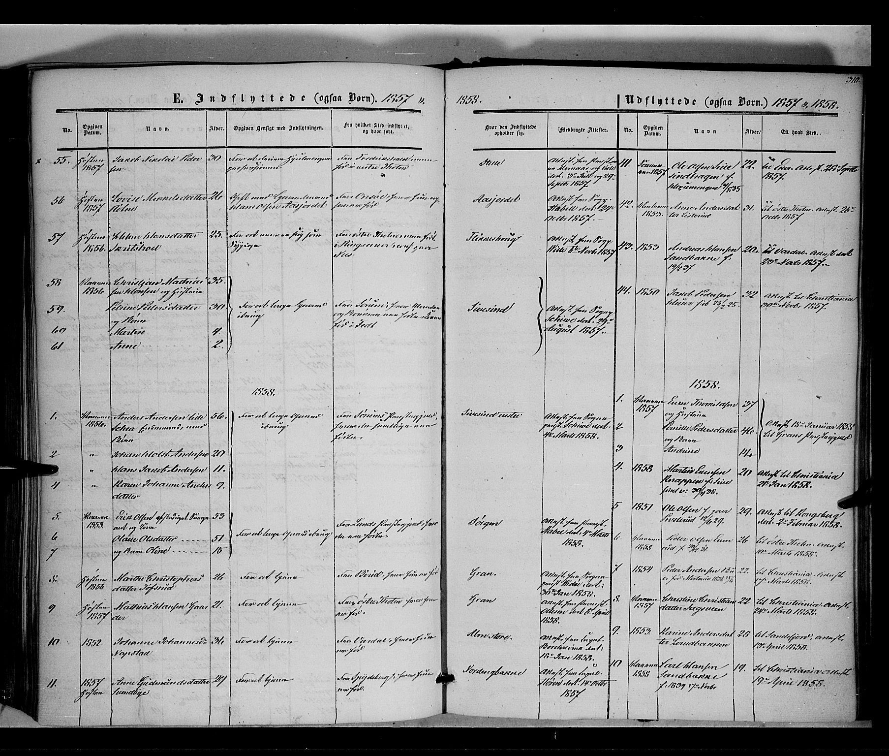 Vestre Toten prestekontor, SAH/PREST-108/H/Ha/Haa/L0006: Parish register (official) no. 6, 1856-1861, p. 310