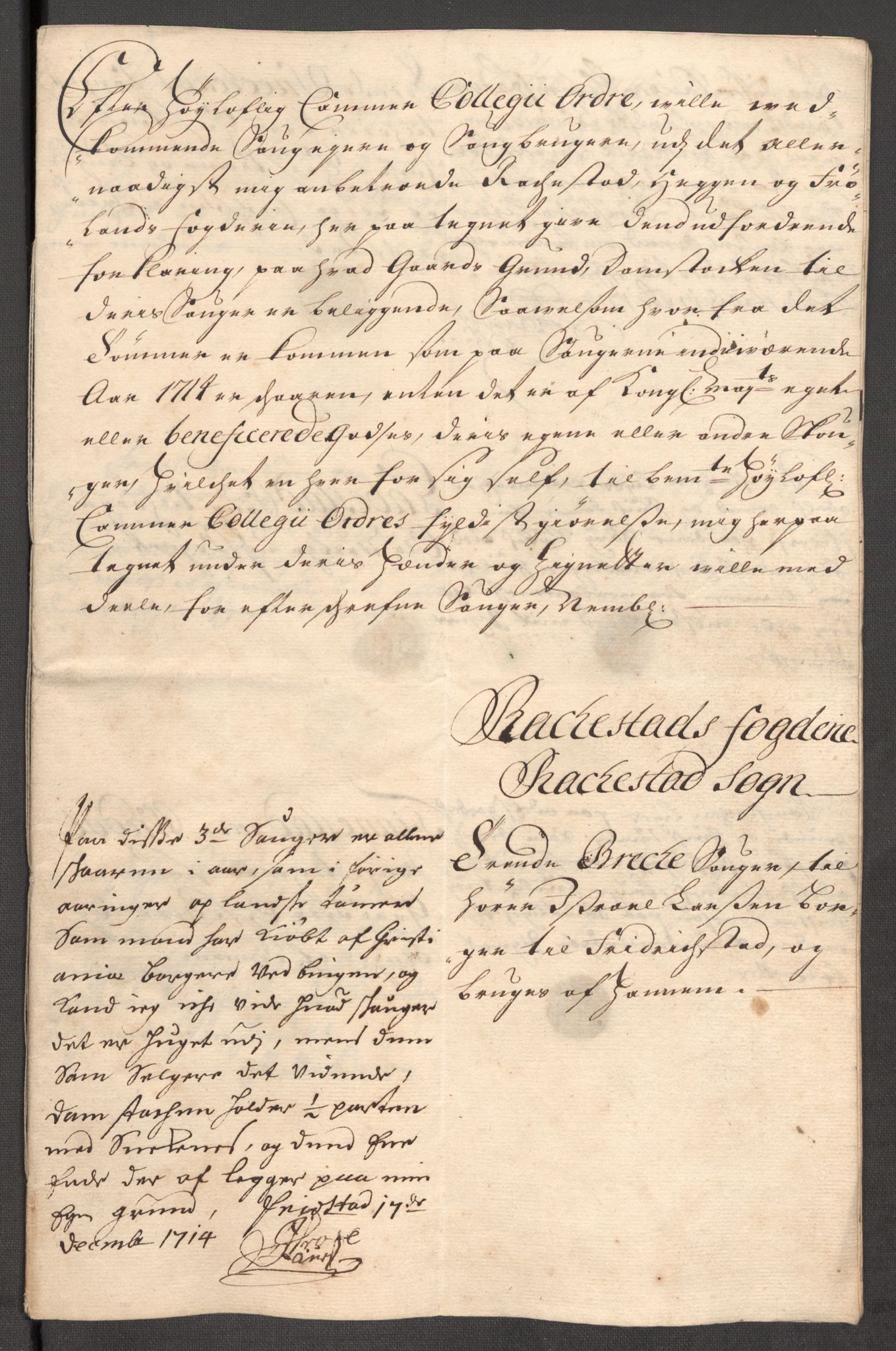 Rentekammeret inntil 1814, Reviderte regnskaper, Fogderegnskap, RA/EA-4092/R07/L0308: Fogderegnskap Rakkestad, Heggen og Frøland, 1714, p. 233