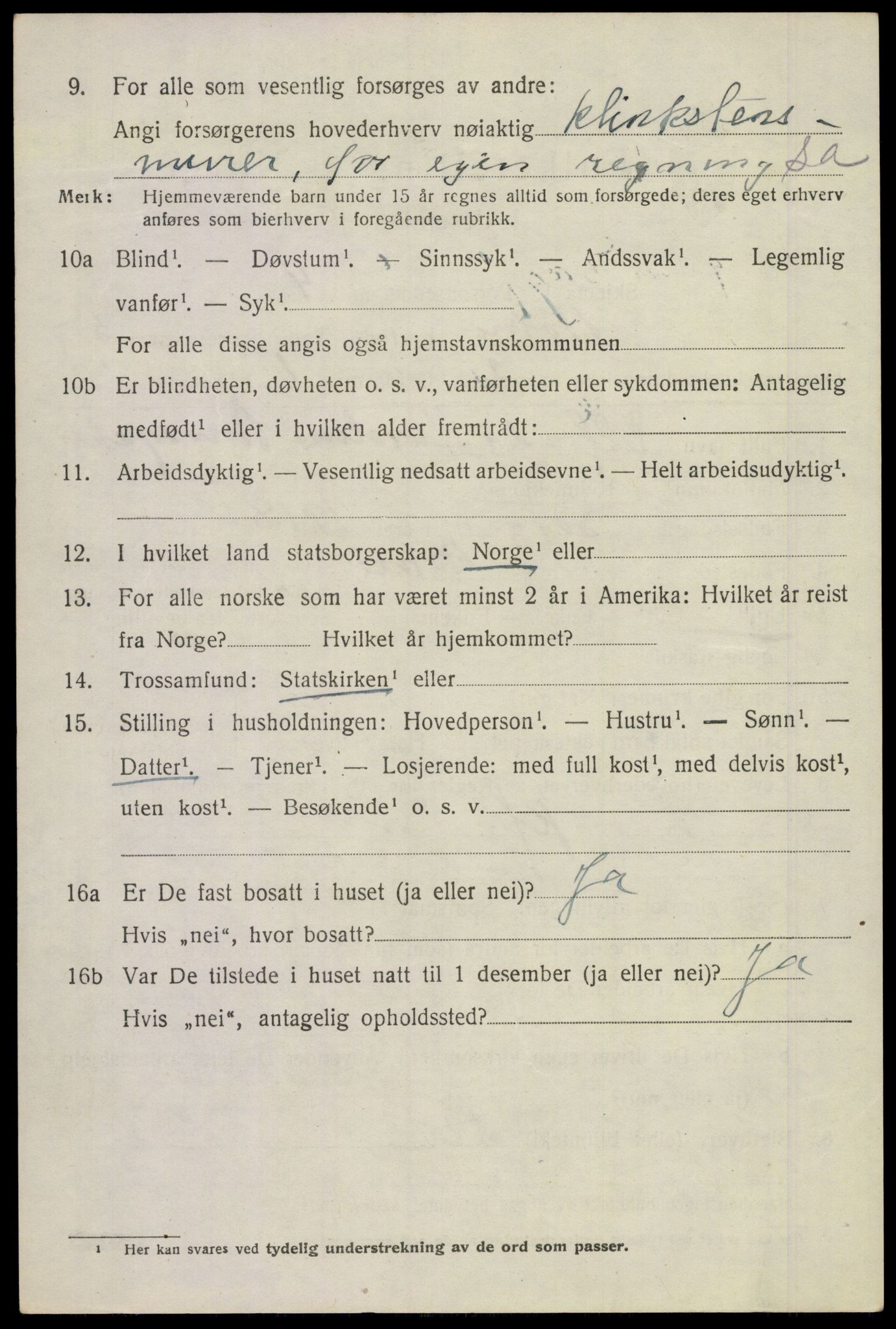 SAKO, 1920 census for Botne, 1920, p. 4250