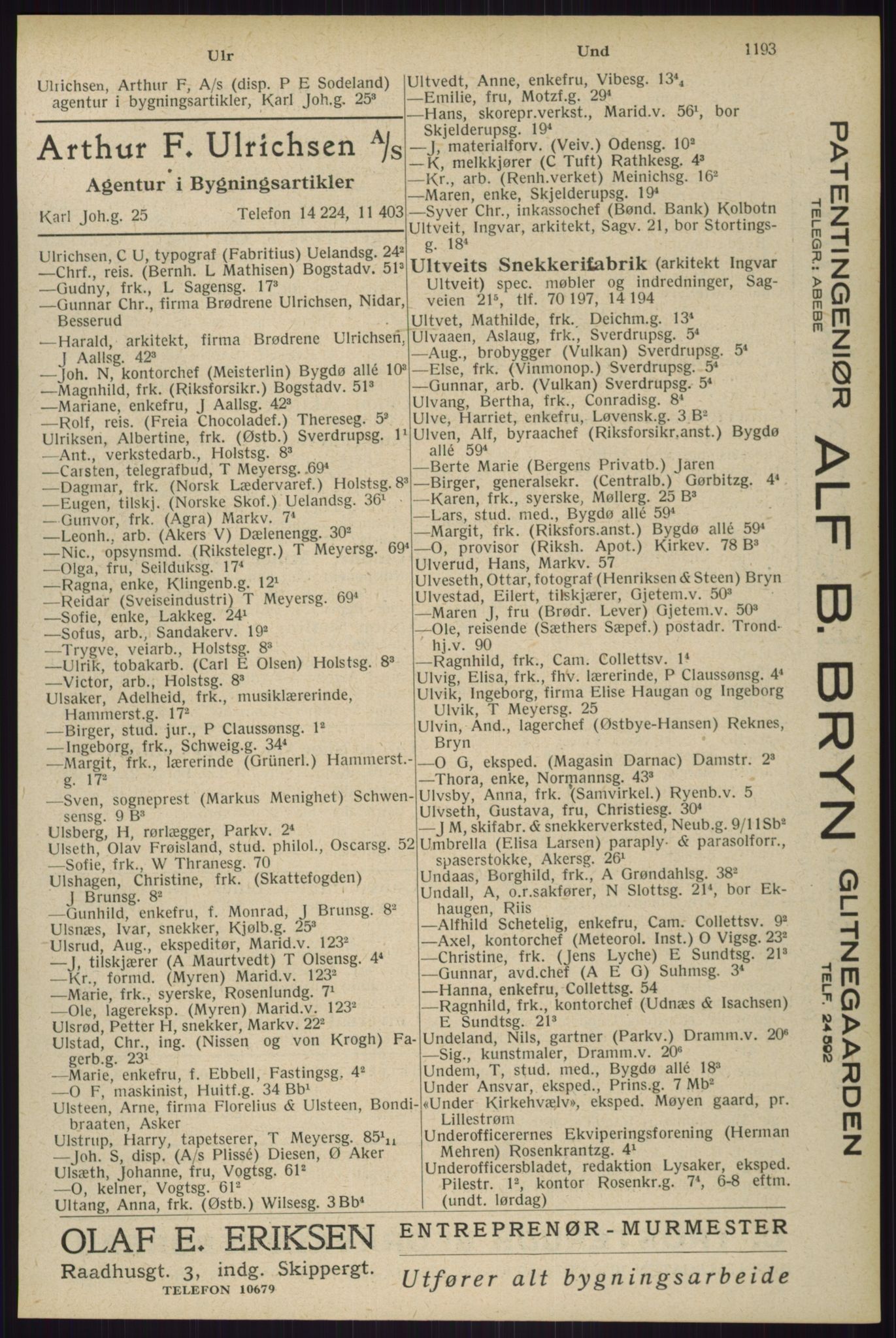 Kristiania/Oslo adressebok, PUBL/-, 1929, p. 1193