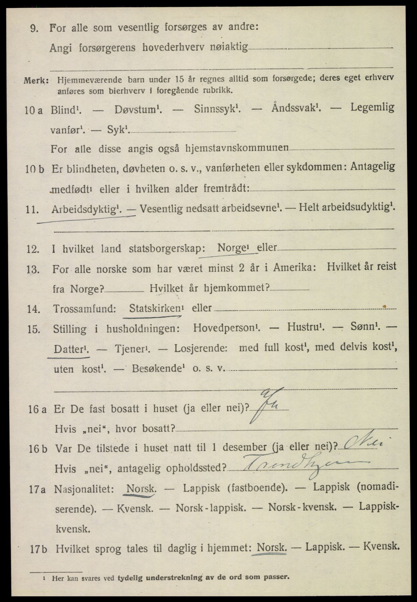 SAT, 1920 census for Hegra, 1920, p. 2163