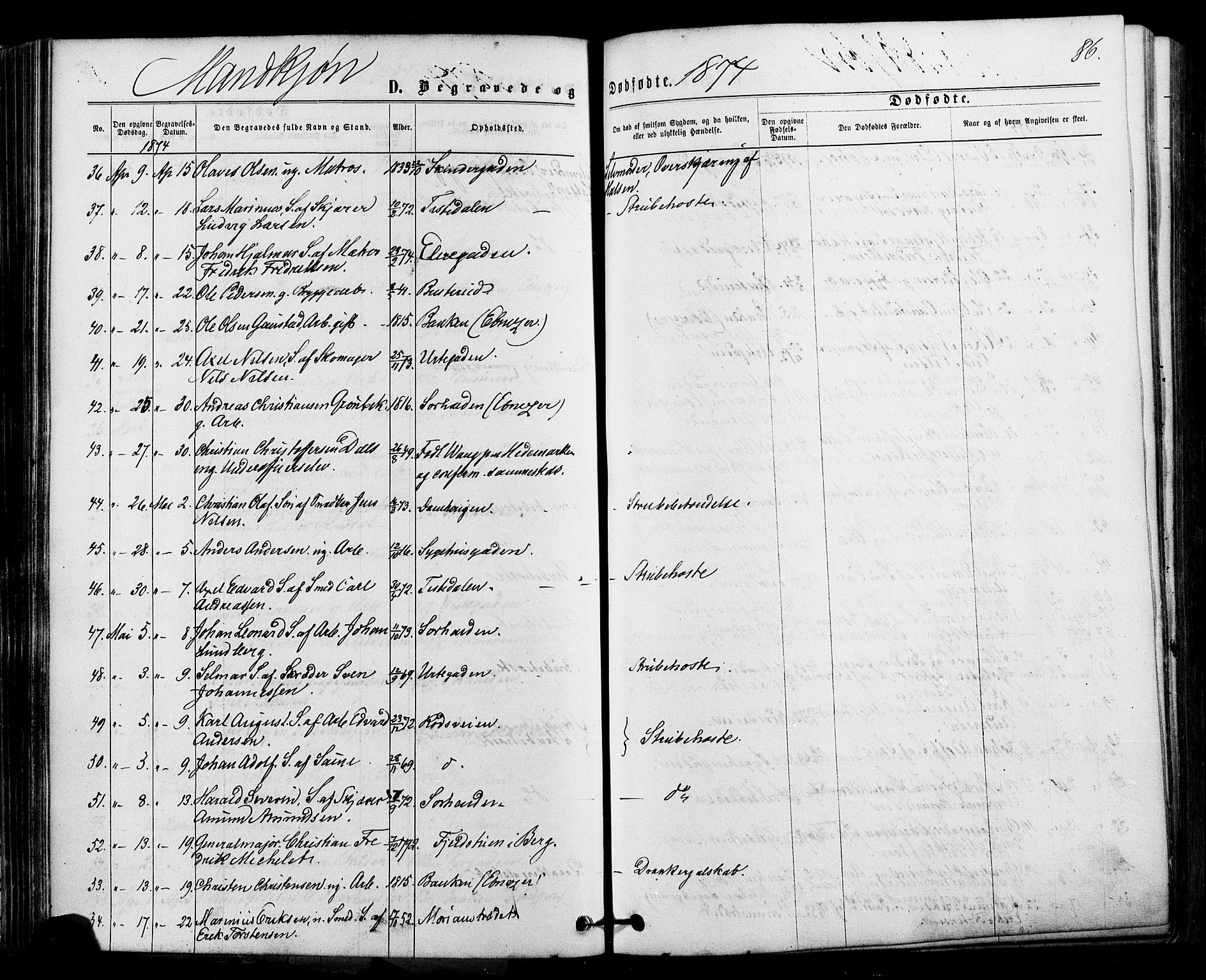 Halden prestekontor Kirkebøker, AV/SAO-A-10909/F/Fa/L0010: Parish register (official) no. I 10, 1866-1877, p. 86