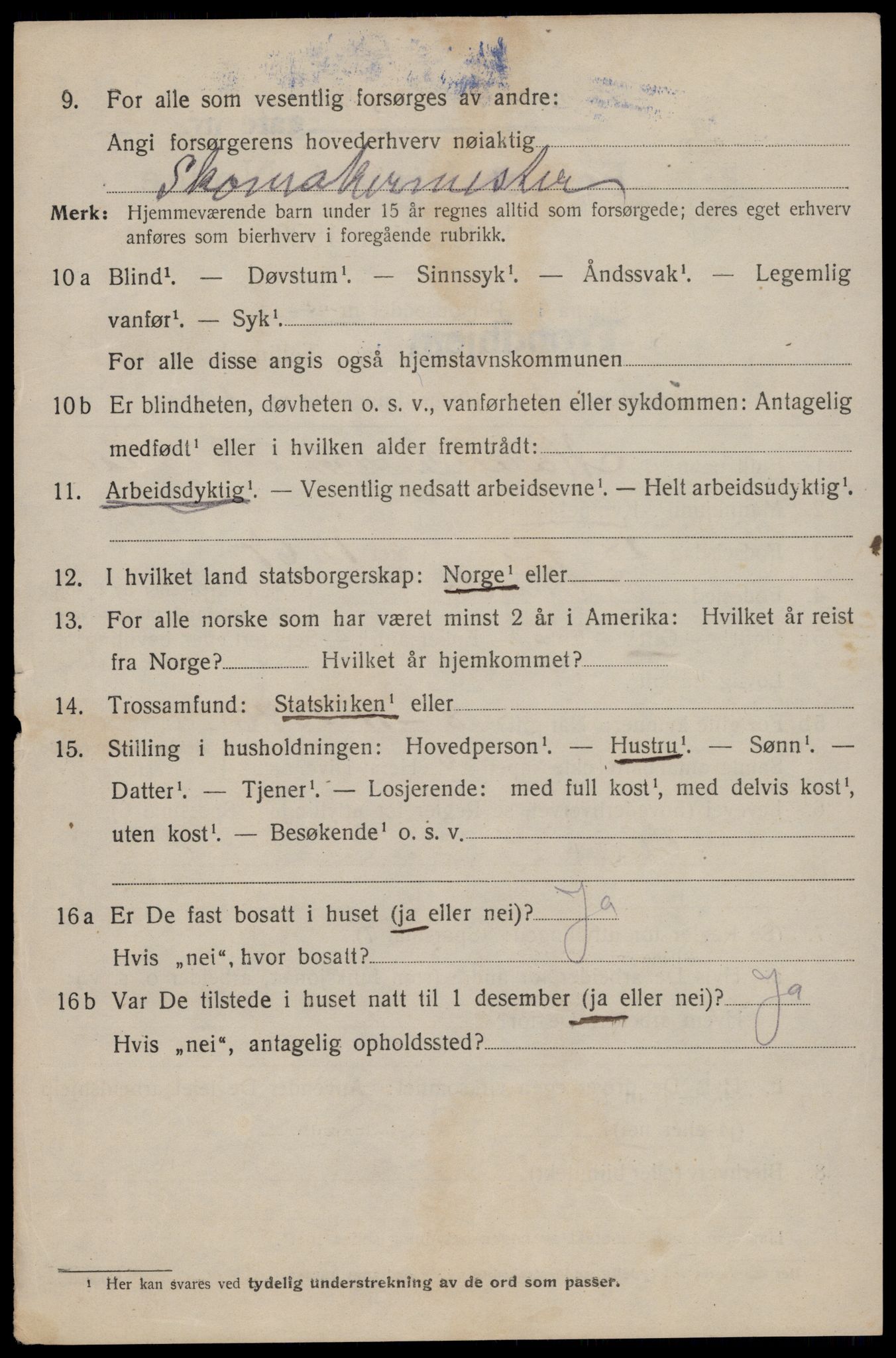 SAT, 1920 census for Trondheim, 1920, p. 86261