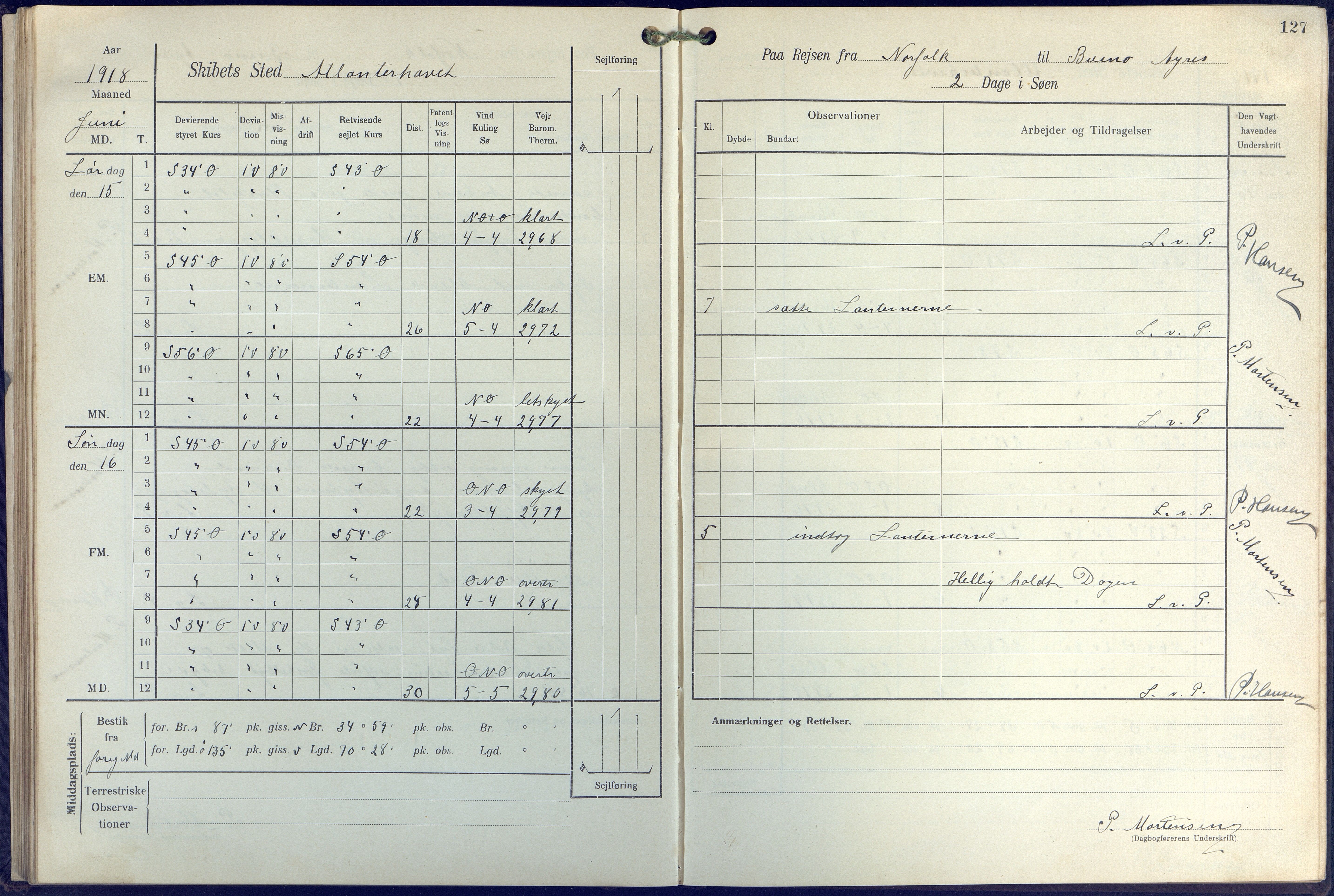 Fartøysarkivet, AAKS/PA-1934/F/L0271: Pehr Ugland (bark), 1917-1919, p. 127