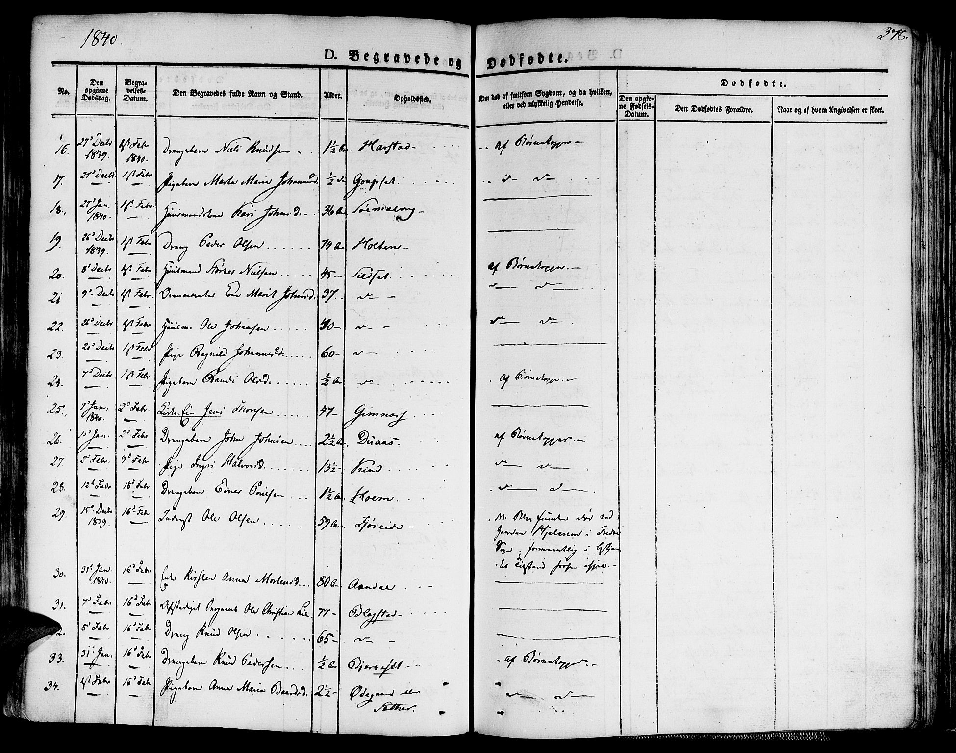 Ministerialprotokoller, klokkerbøker og fødselsregistre - Møre og Romsdal, SAT/A-1454/586/L0983: Parish register (official) no. 586A09, 1829-1843, p. 378