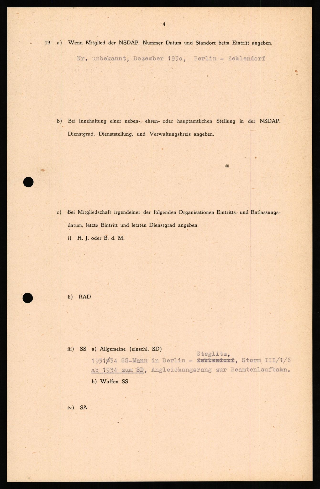 Forsvaret, Forsvarets overkommando II, AV/RA-RAFA-3915/D/Db/L0013: CI Questionaires. Tyske okkupasjonsstyrker i Norge. Tyskere., 1945-1946, p. 59