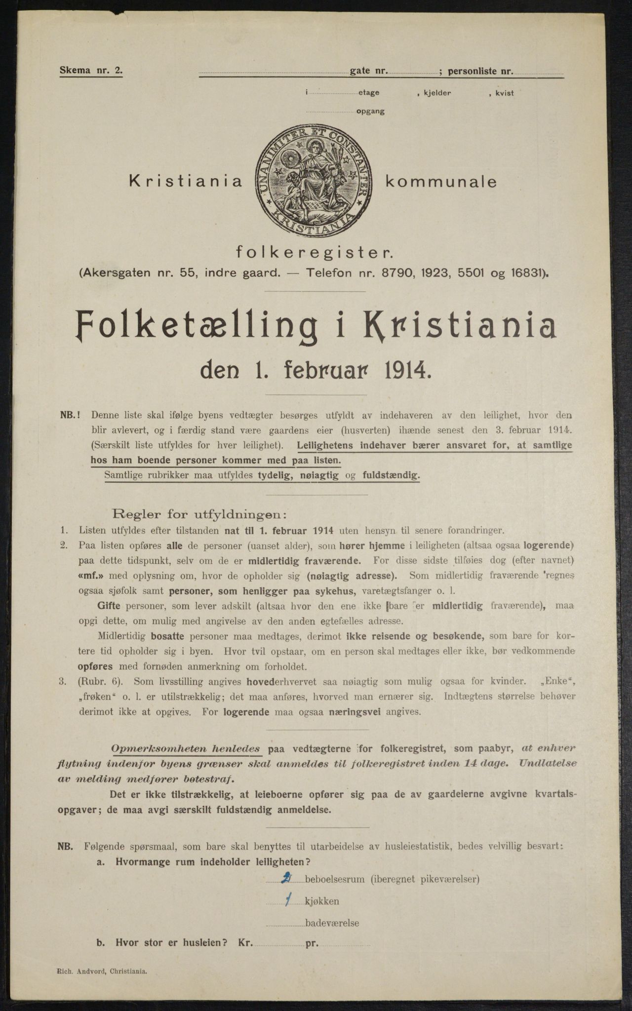 OBA, Municipal Census 1914 for Kristiania, 1914, p. 8140