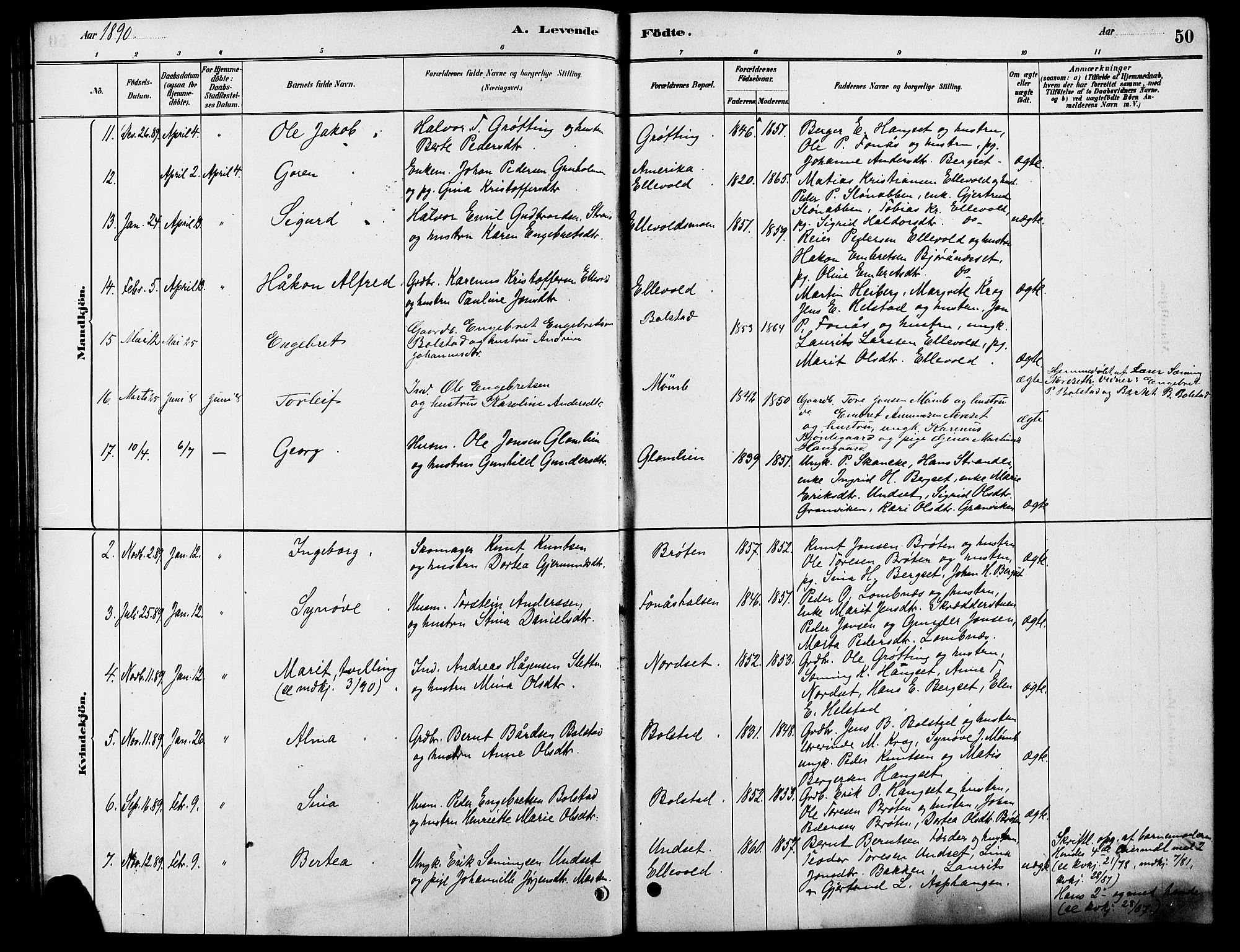 Rendalen prestekontor, SAH/PREST-054/H/Ha/Hab/L0003: Parish register (copy) no. 3, 1879-1904, p. 50