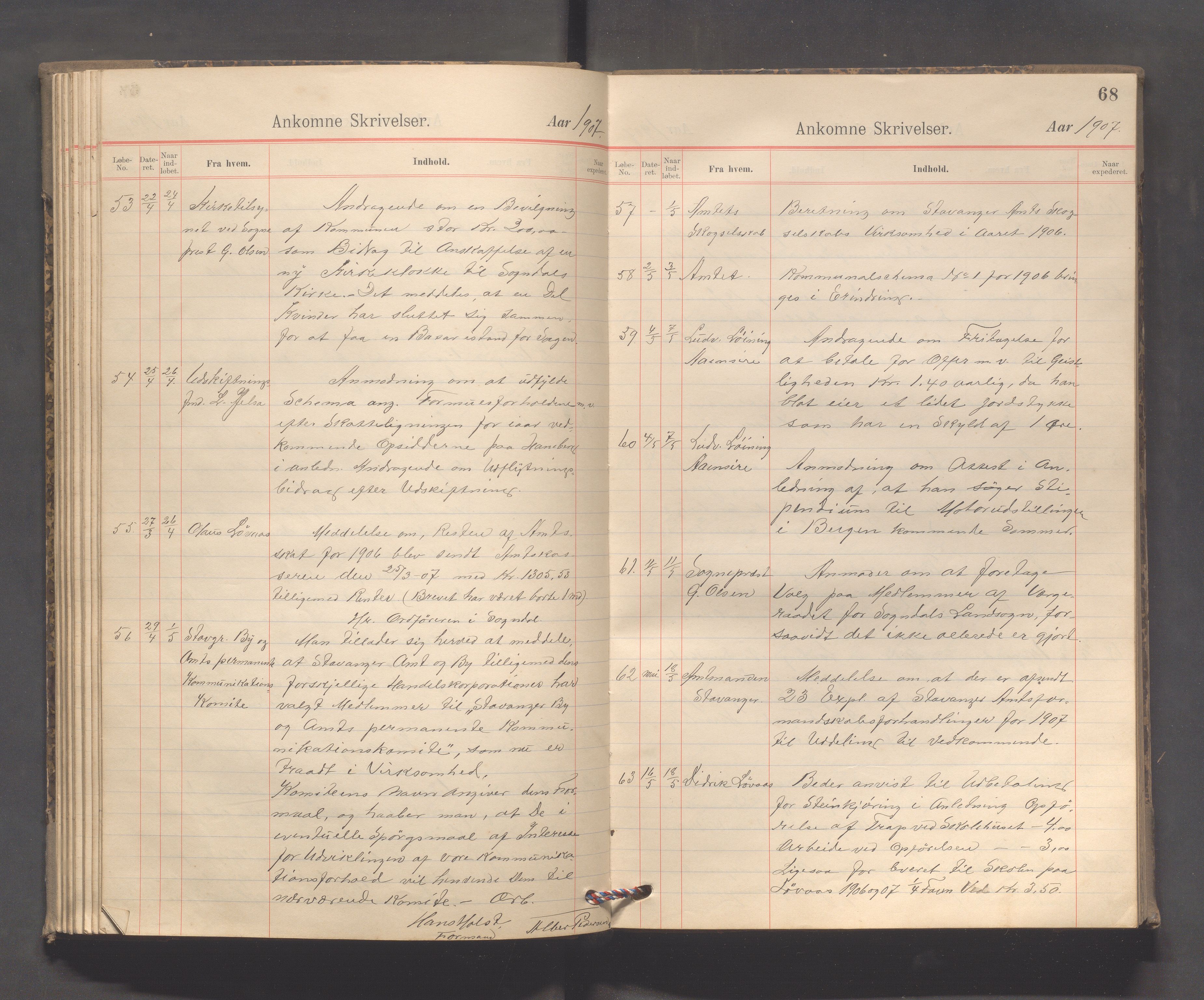 Sokndal kommune - Formannskapet/Sentraladministrasjonen, IKAR/K-101099/C/Ca/L0003: Journal, 1904-1912, p. 68