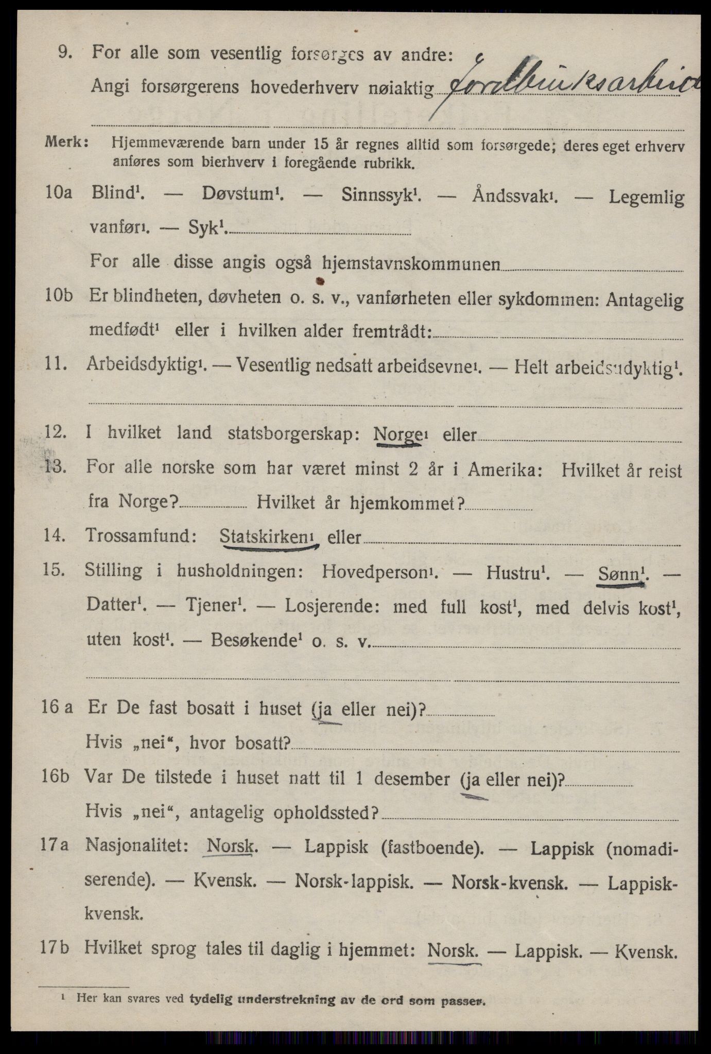 SAT, 1920 census for Horg, 1920, p. 869