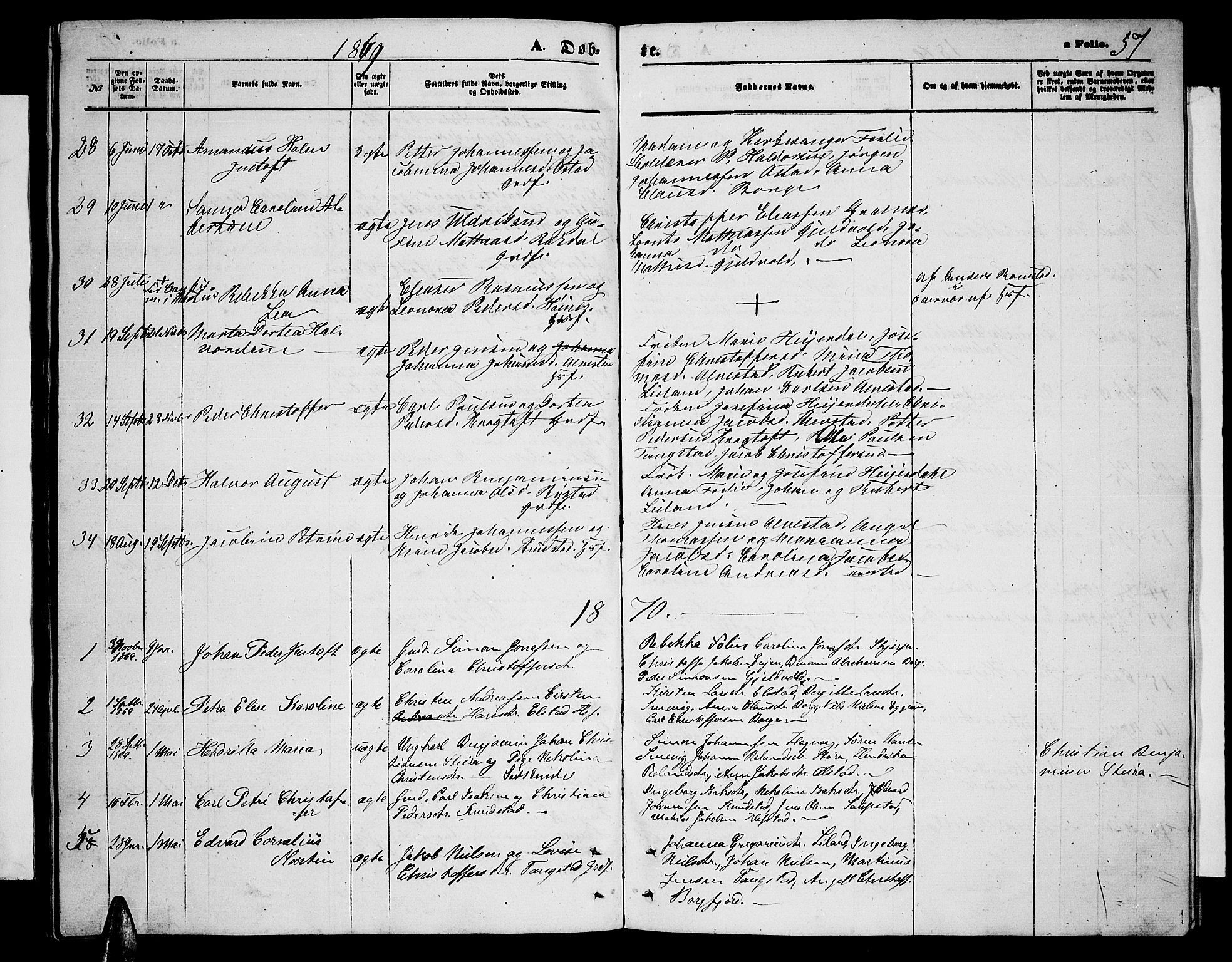 Ministerialprotokoller, klokkerbøker og fødselsregistre - Nordland, SAT/A-1459/880/L1140: Parish register (copy) no. 880C02, 1861-1875, p. 57