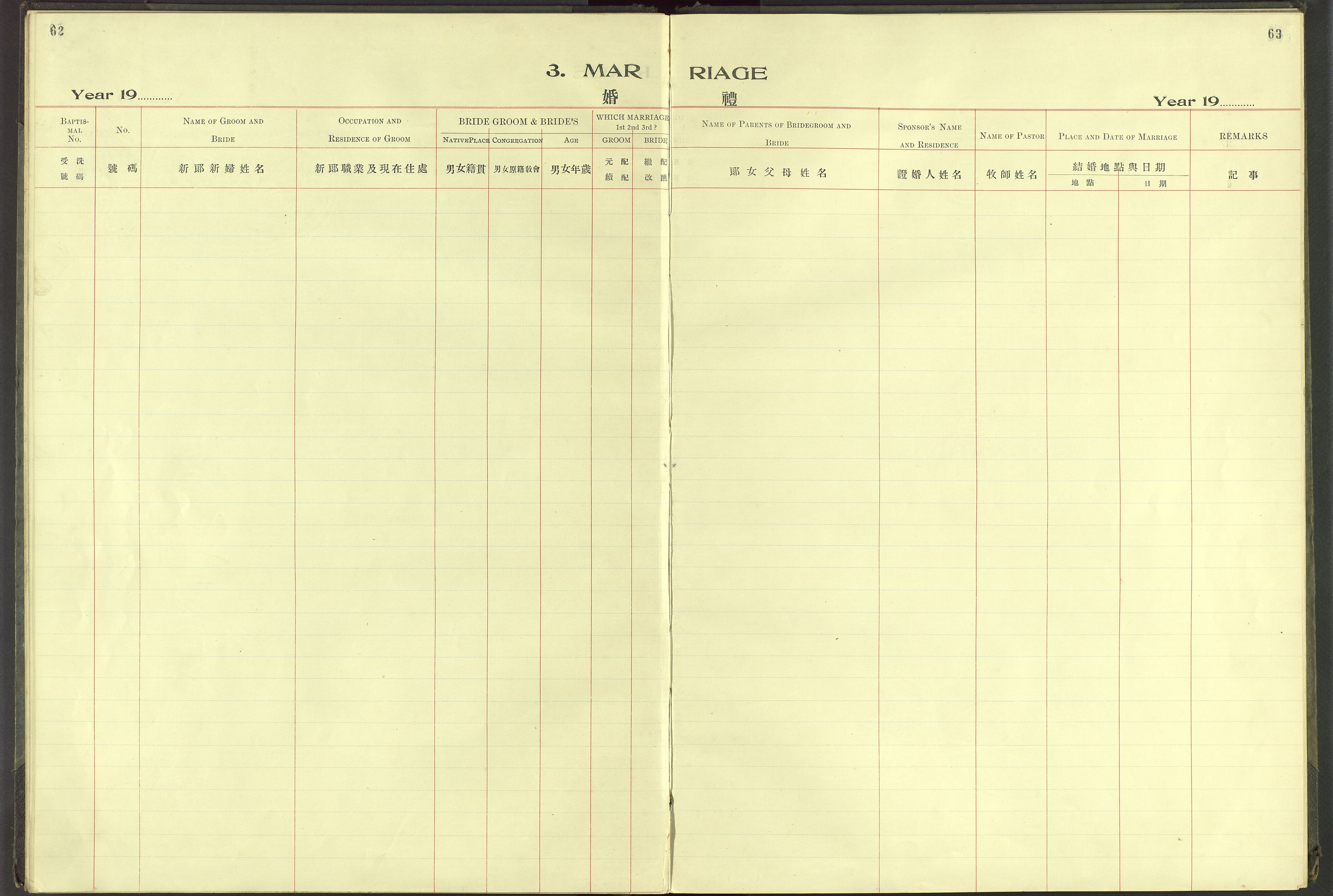 Det Norske Misjonsselskap - utland - Kina (Hunan), VID/MA-A-1065/Dm/L0062: Parish register (official) no. 100, 1931-1947, p. 62-63