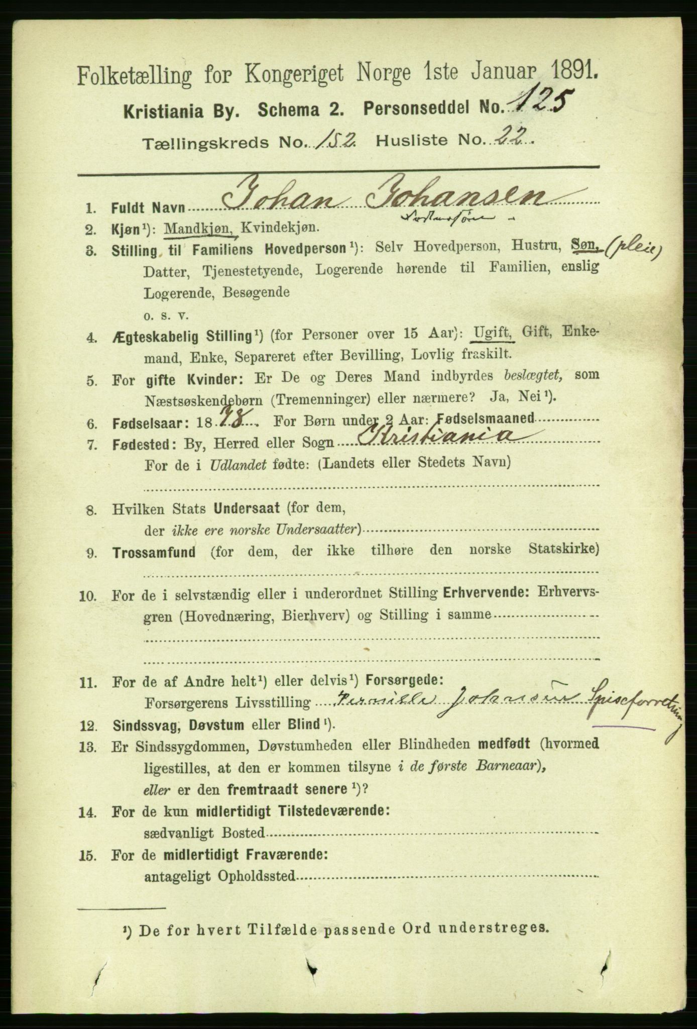 RA, 1891 census for 0301 Kristiania, 1891, p. 85967