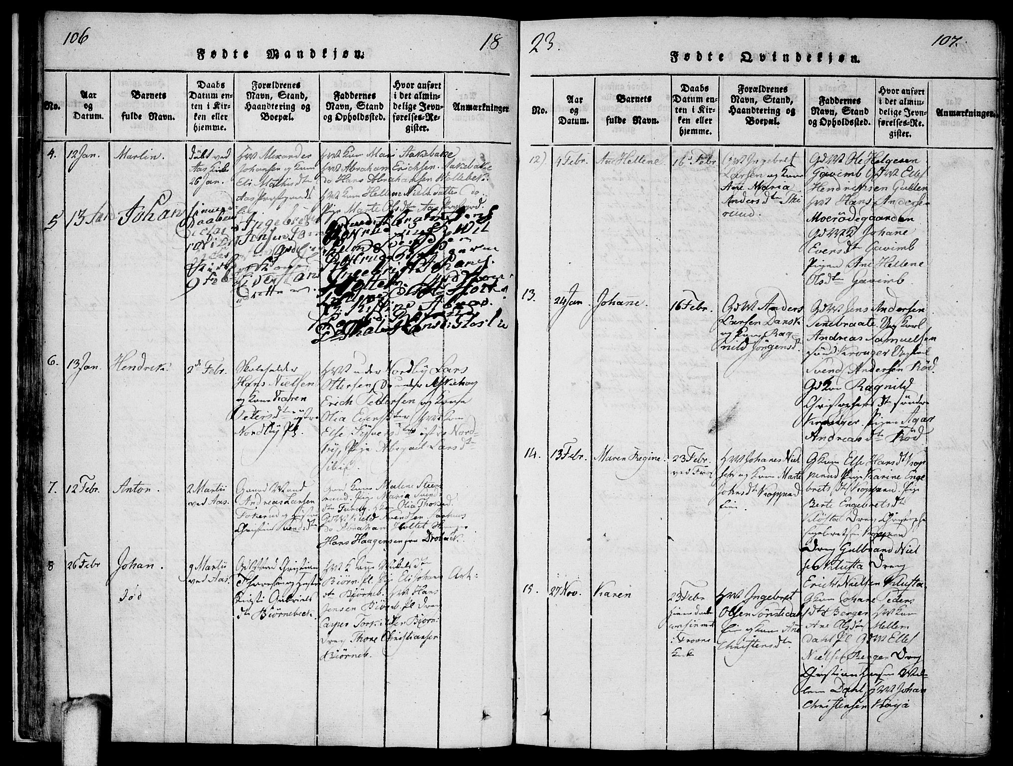 Ås prestekontor Kirkebøker, SAO/A-10894/F/Fa/L0004: Parish register (official) no. I 4, 1818-1826, p. 106-107