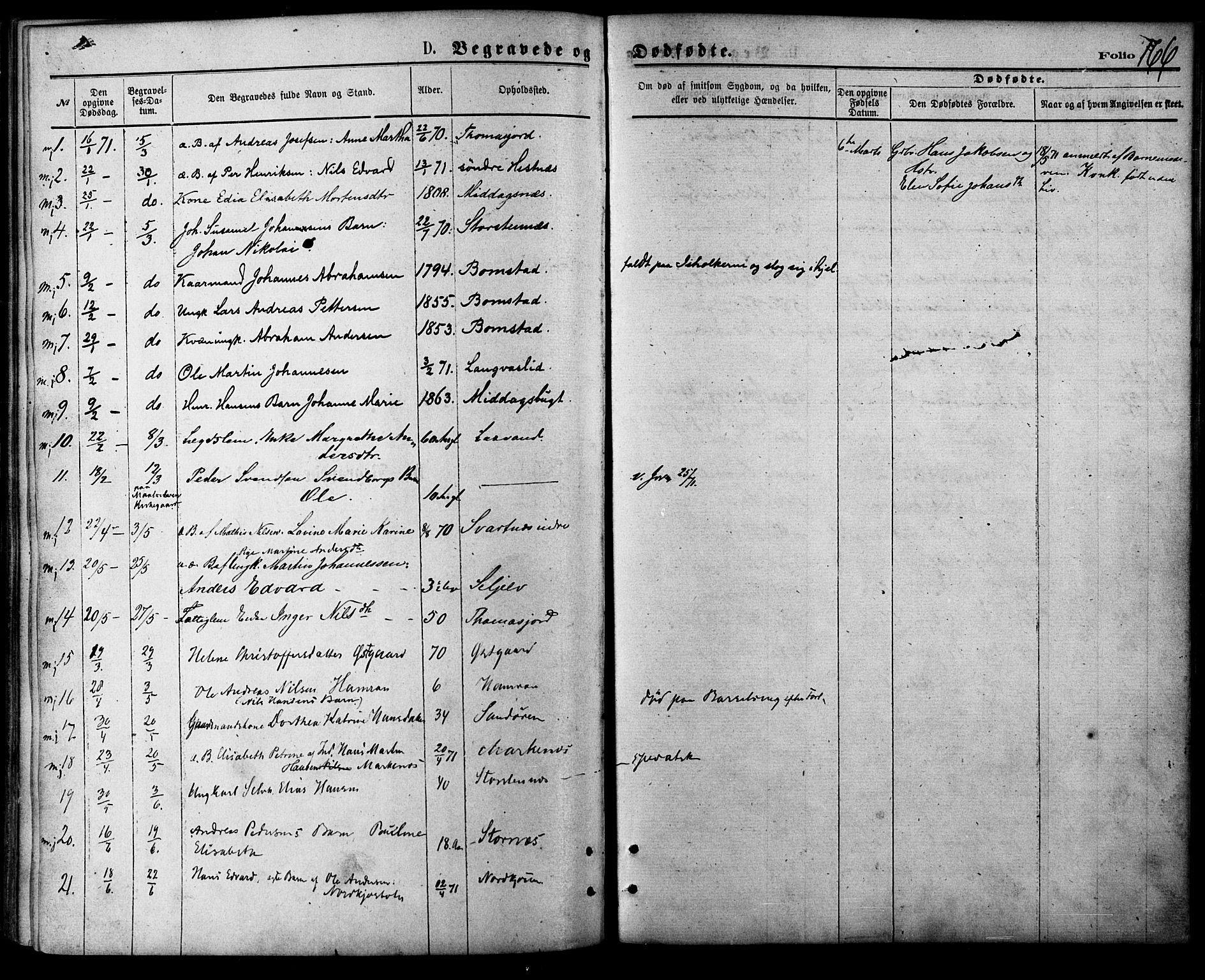 Balsfjord sokneprestembete, SATØ/S-1303/G/Ga/L0004kirke: Parish register (official) no. 4, 1871-1883, p. 166