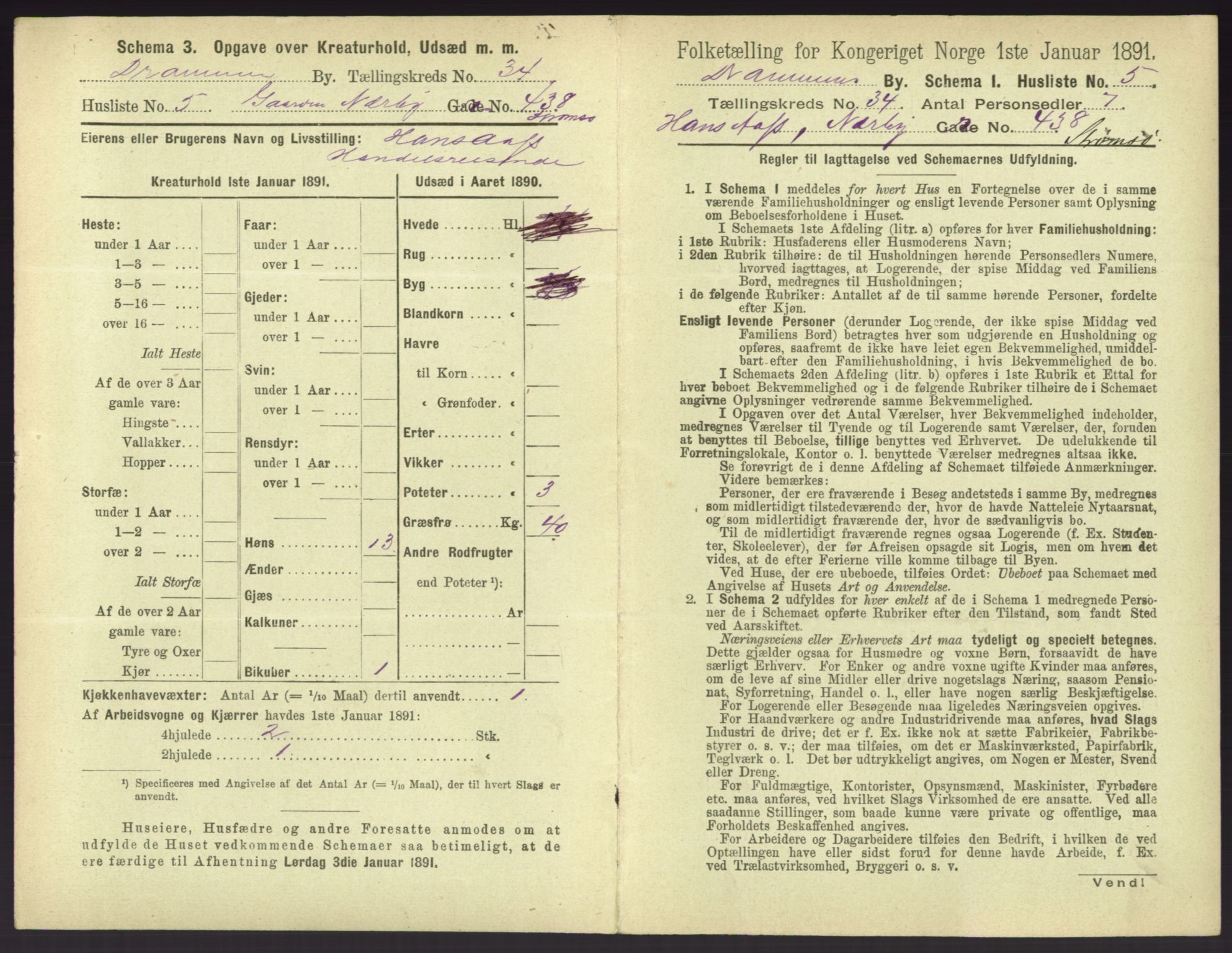 RA, 1891 census for 0602 Drammen, 1891, p. 3003