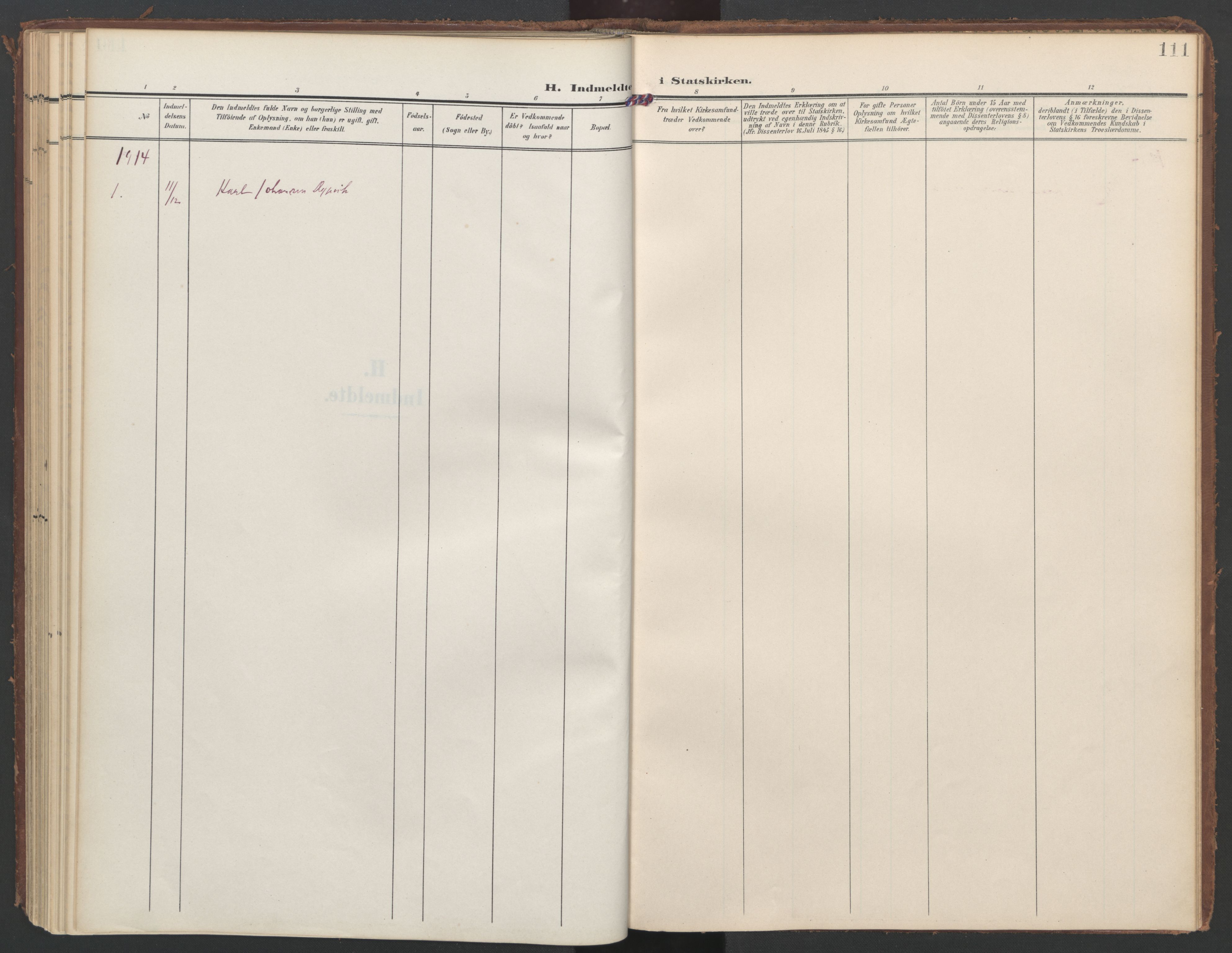 Ministerialprotokoller, klokkerbøker og fødselsregistre - Nordland, SAT/A-1459/855/L0806: Parish register (official) no. 855A14, 1906-1922, p. 111