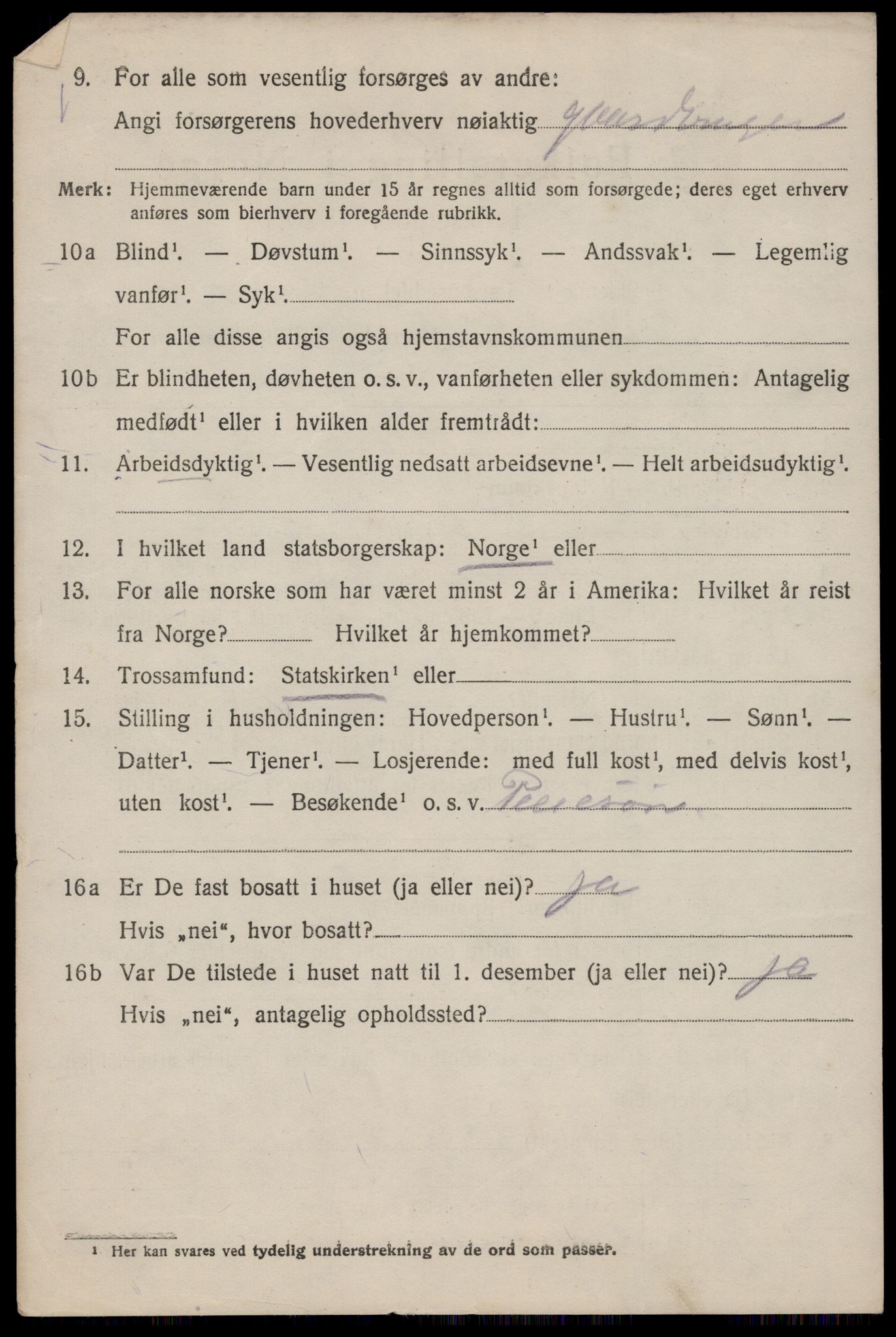 SAST, 1920 census for Varhaug, 1920, p. 1984