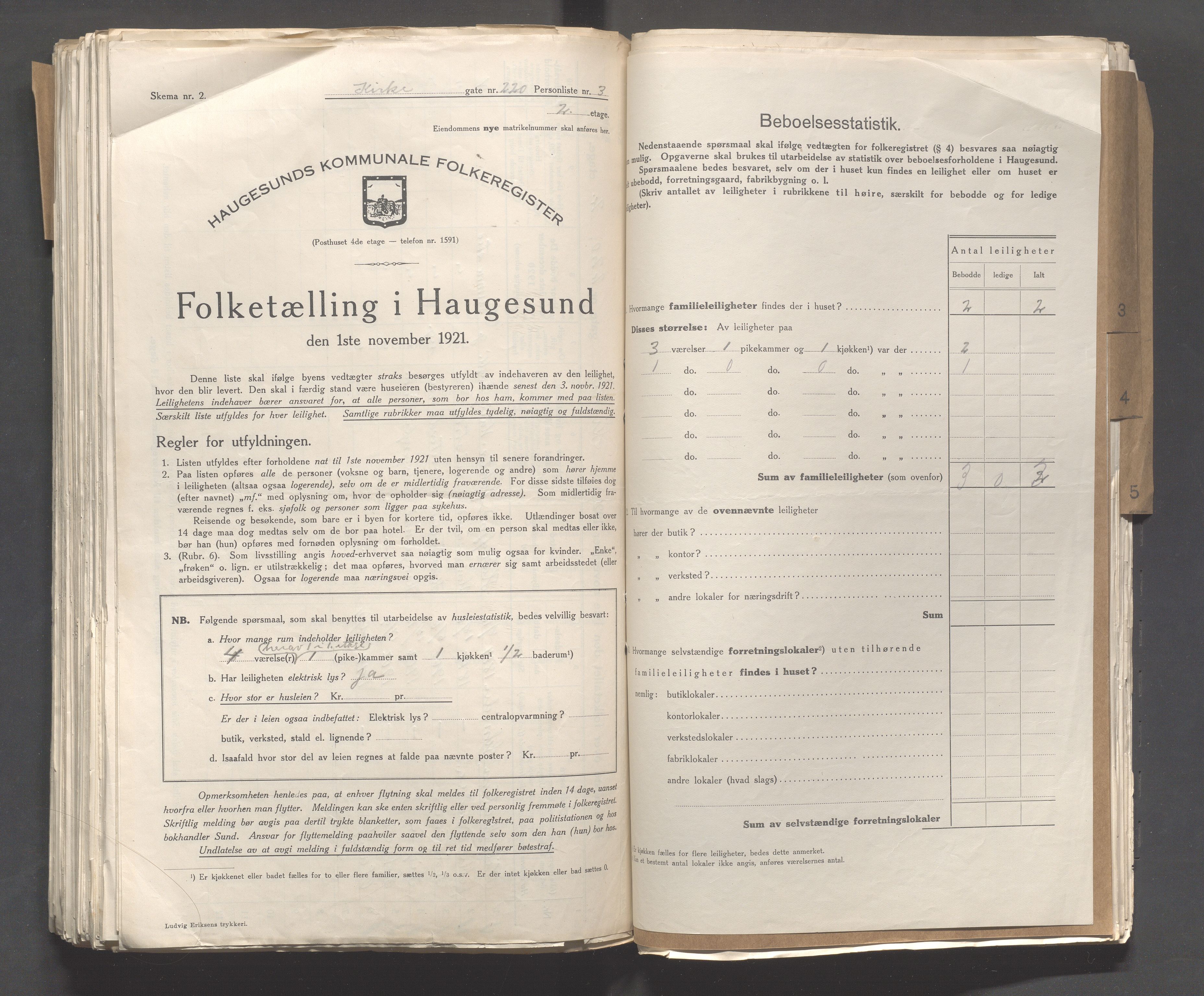 IKAR, Local census 1.11.1921 for Haugesund, 1921, p. 2927