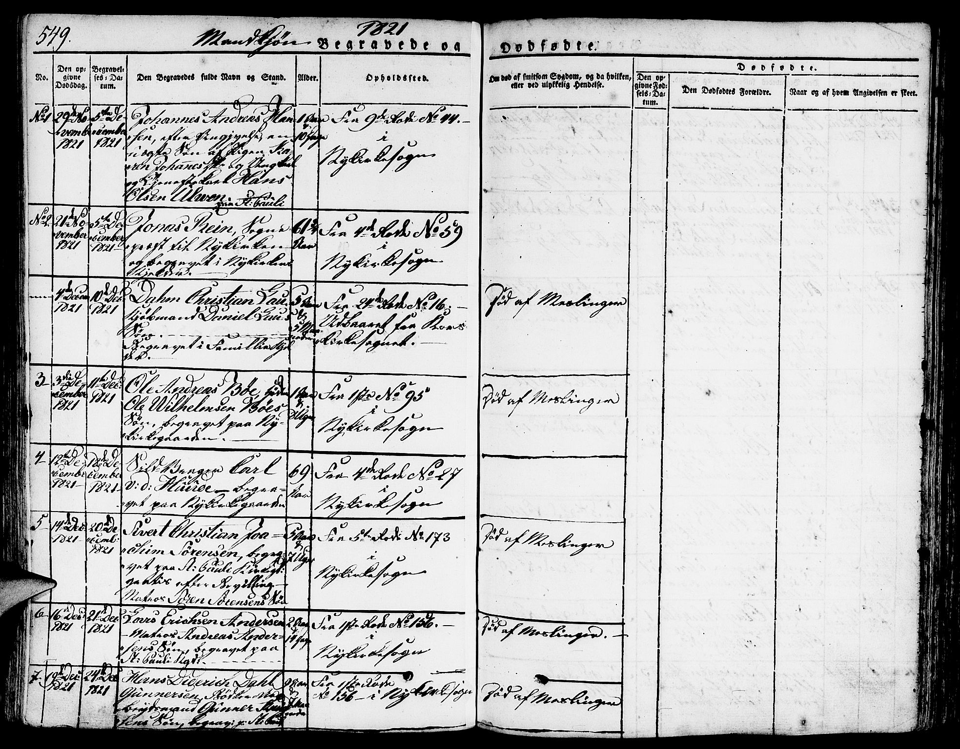 Nykirken Sokneprestembete, SAB/A-77101/H/Hab: Parish register (copy) no. A 5II, 1821-1843, p. 549