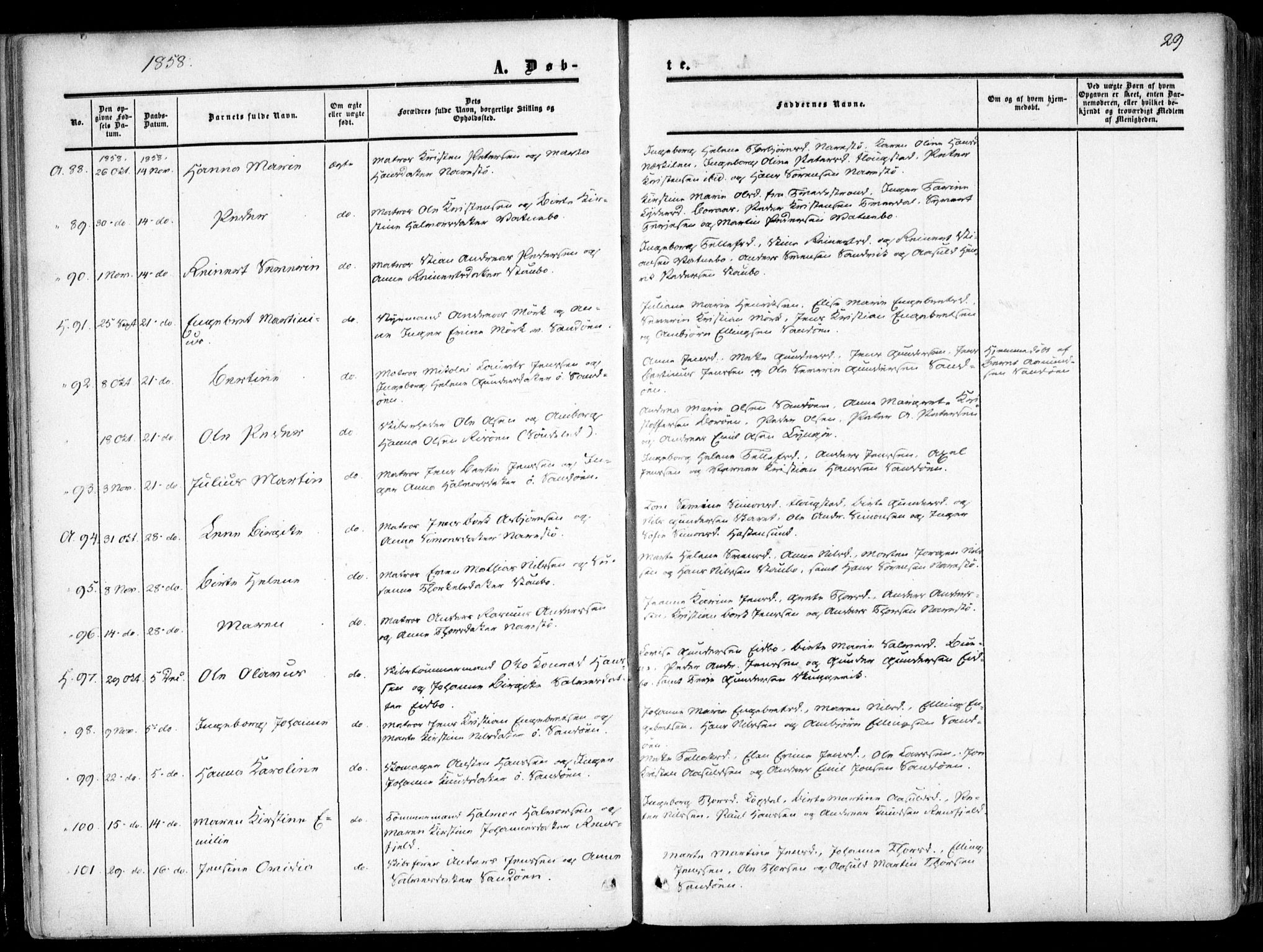 Dypvåg sokneprestkontor, SAK/1111-0007/F/Fa/Faa/L0006: Parish register (official) no. A 6, 1855-1872, p. 29