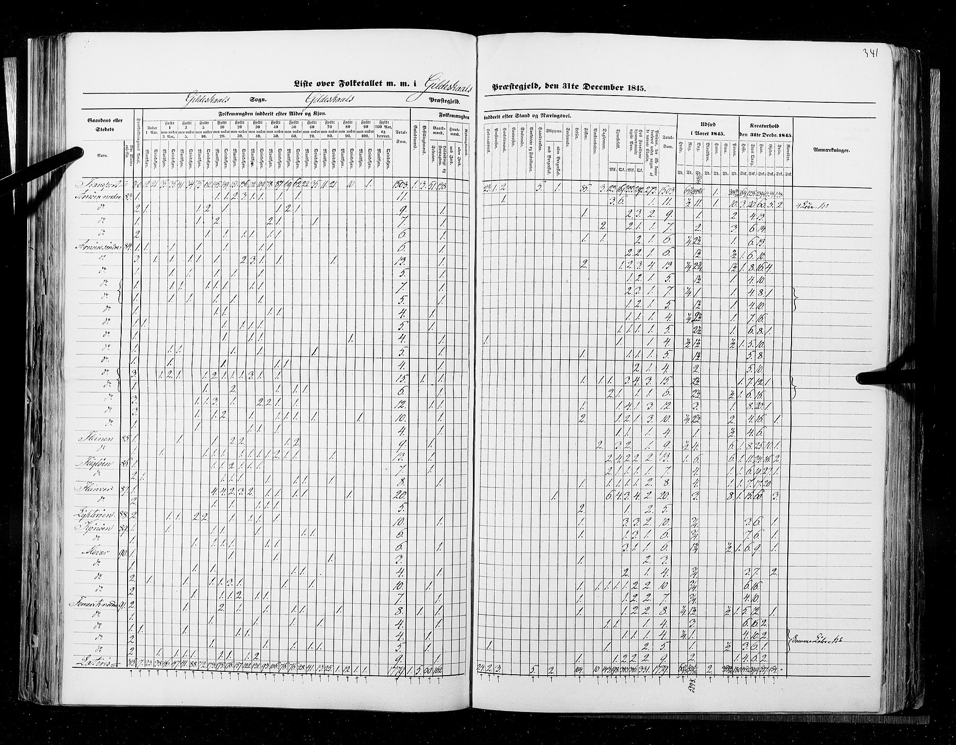 RA, Census 1845, vol. 9B: Nordland amt, 1845, p. 341