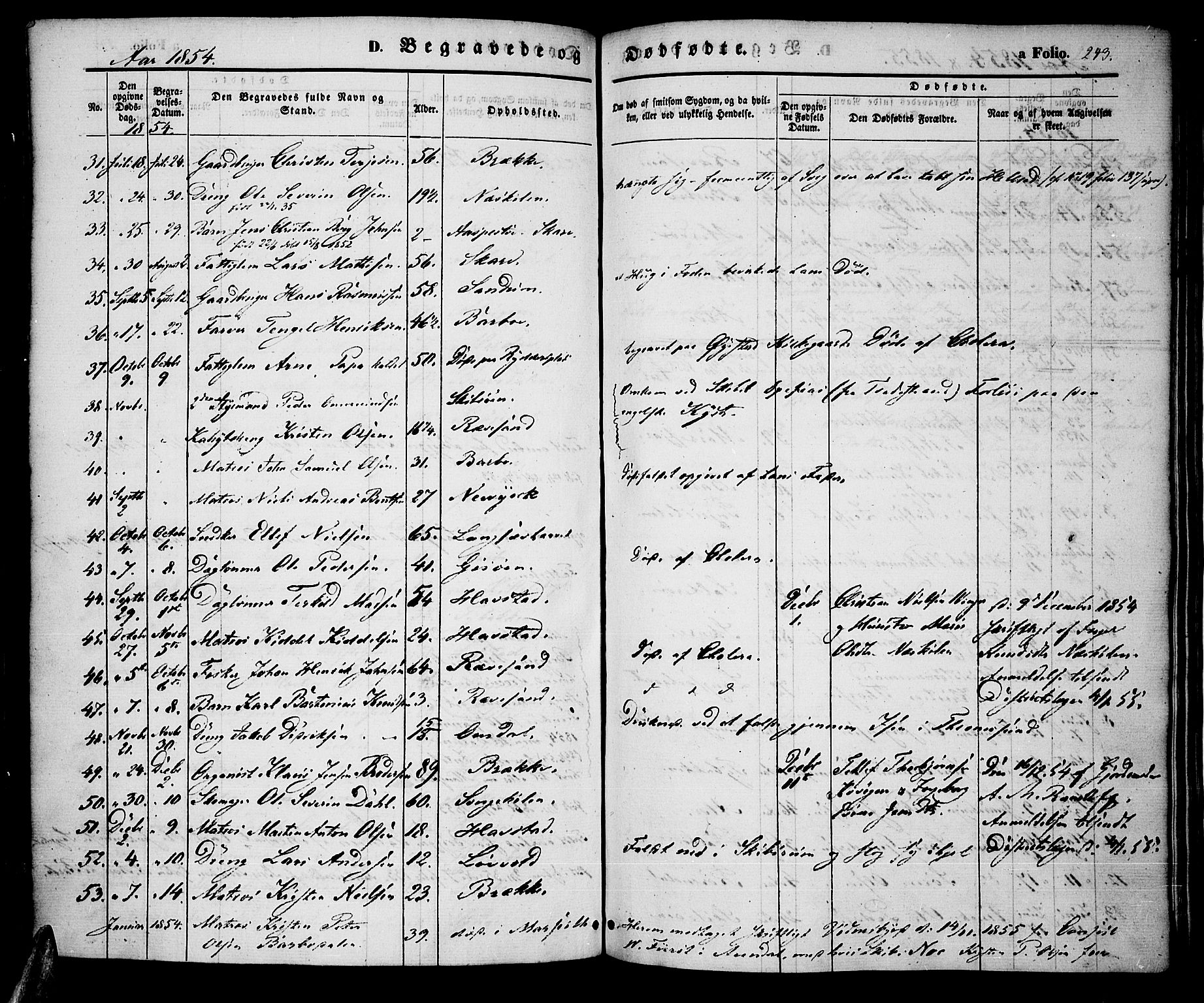 Tromøy sokneprestkontor, AV/SAK-1111-0041/F/Fa/L0005: Parish register (official) no. A 5, 1847-1856, p. 243