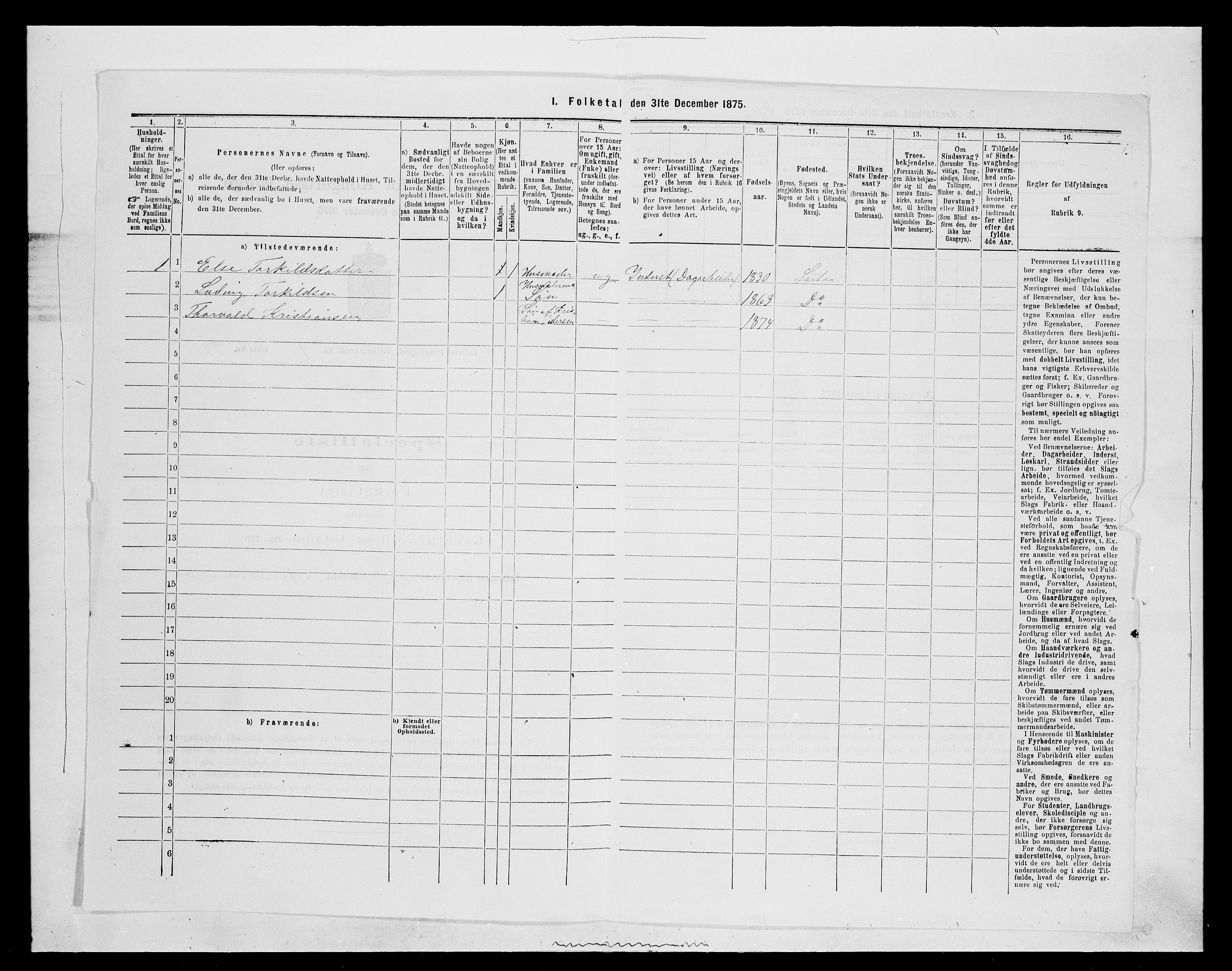 SAH, 1875 census for 0415P Løten, 1875, p. 1030