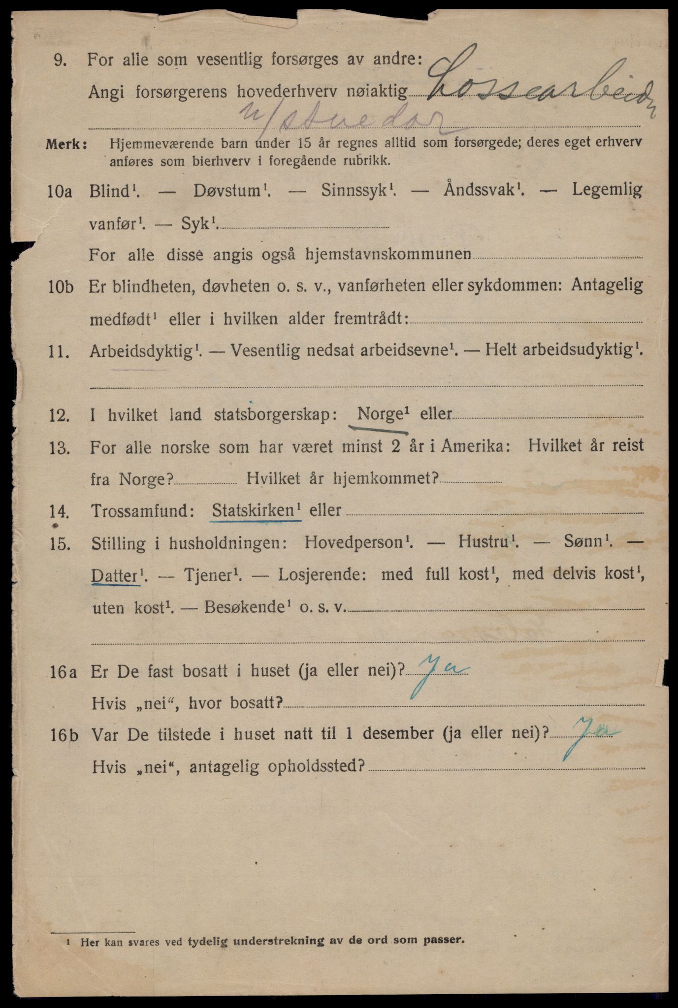 SAT, 1920 census for Trondheim, 1920, p. 123729