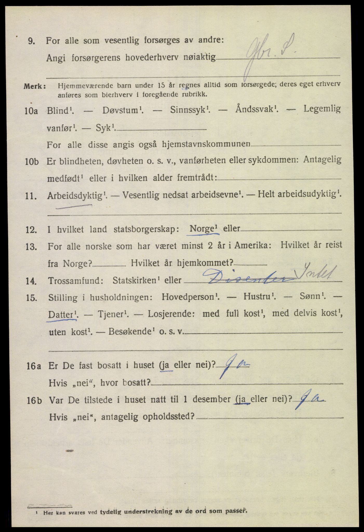 SAK, 1920 census for Konsmo, 1920, p. 1623