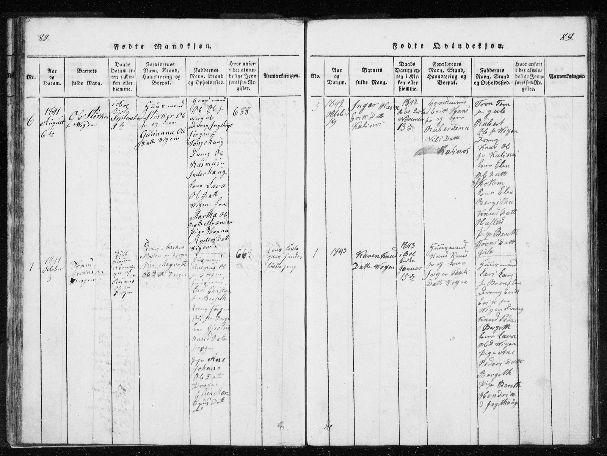 Ministerialprotokoller, klokkerbøker og fødselsregistre - Møre og Romsdal, AV/SAT-A-1454/566/L0772: Parish register (copy) no. 566C01, 1818-1845, p. 88-89