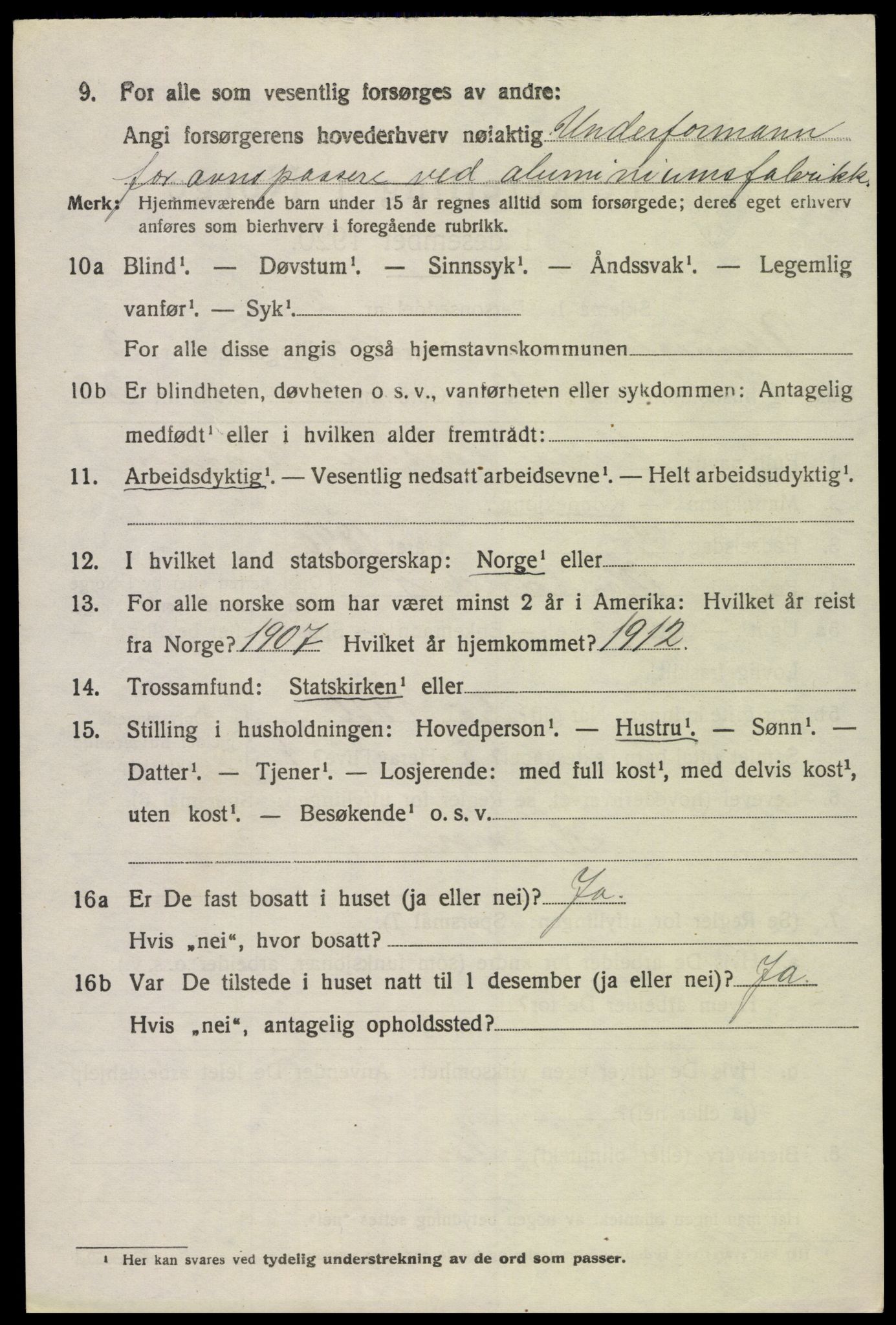 SAK, 1920 census for Vennesla, 1920, p. 2375