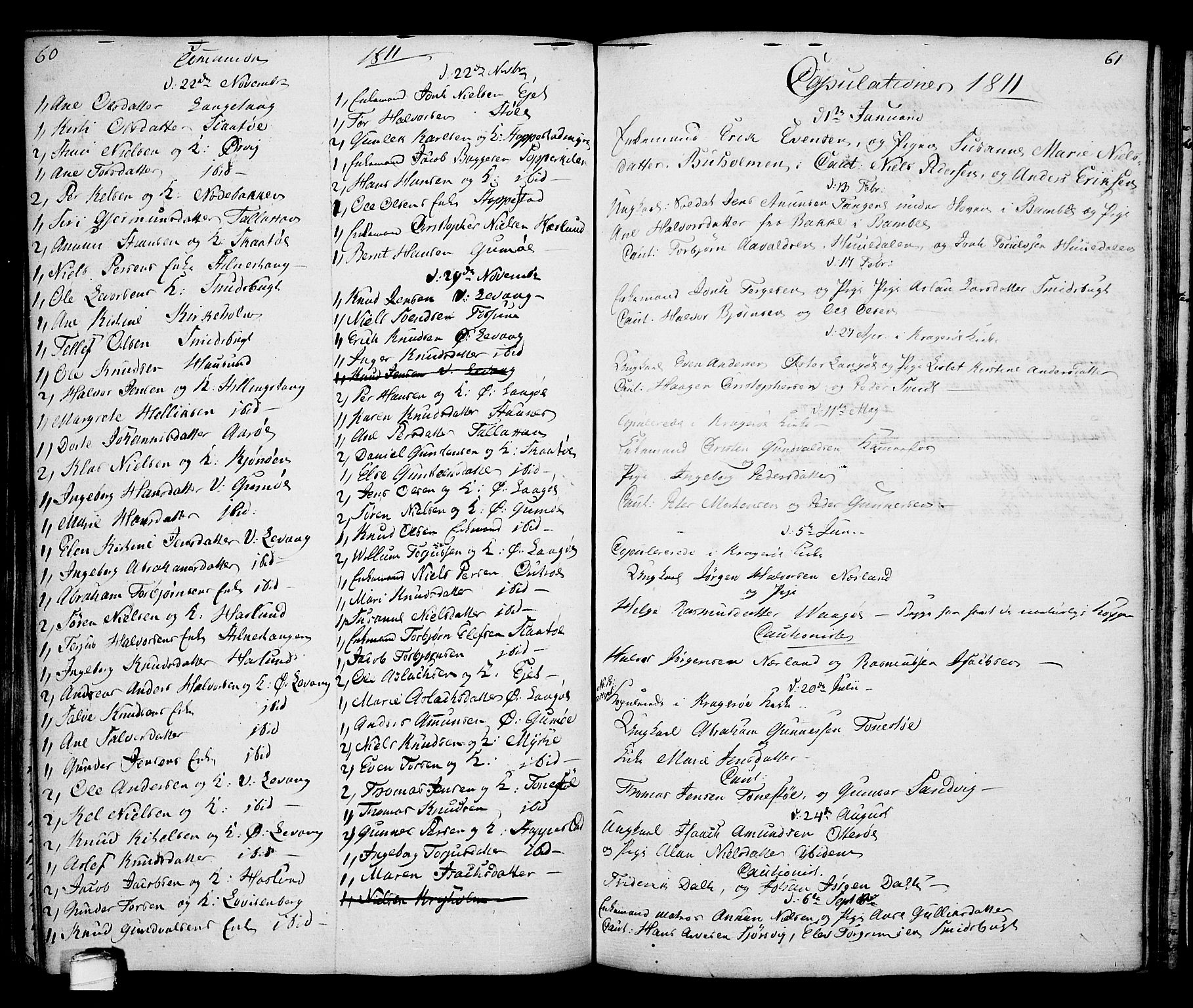 Kragerø kirkebøker, SAKO/A-278/G/Ga/L0001: Parish register (copy) no. 1 /2, 1806-1811, p. 60-61