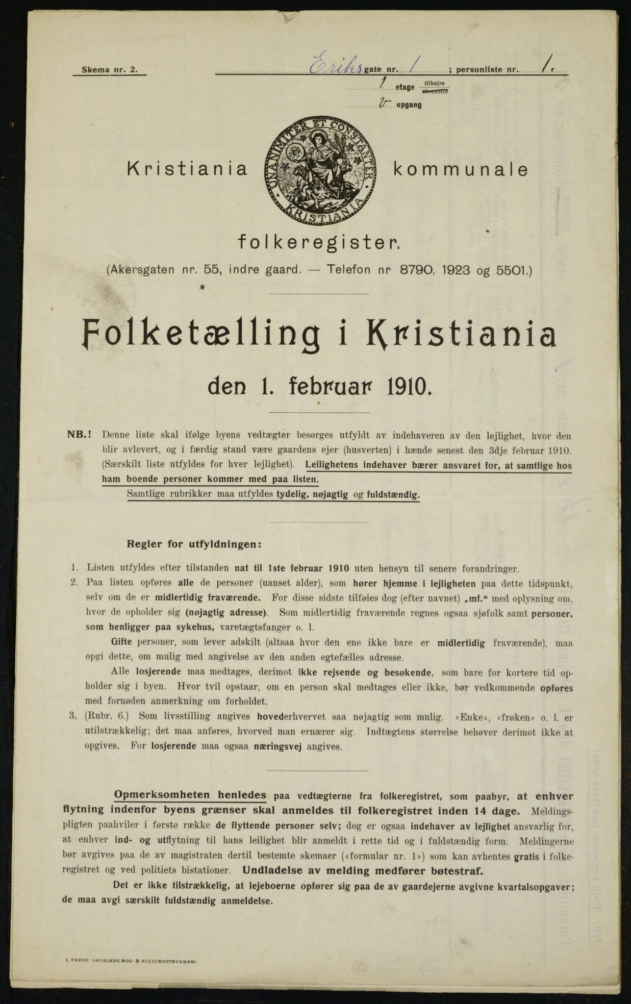 OBA, Municipal Census 1910 for Kristiania, 1910, p. 20118