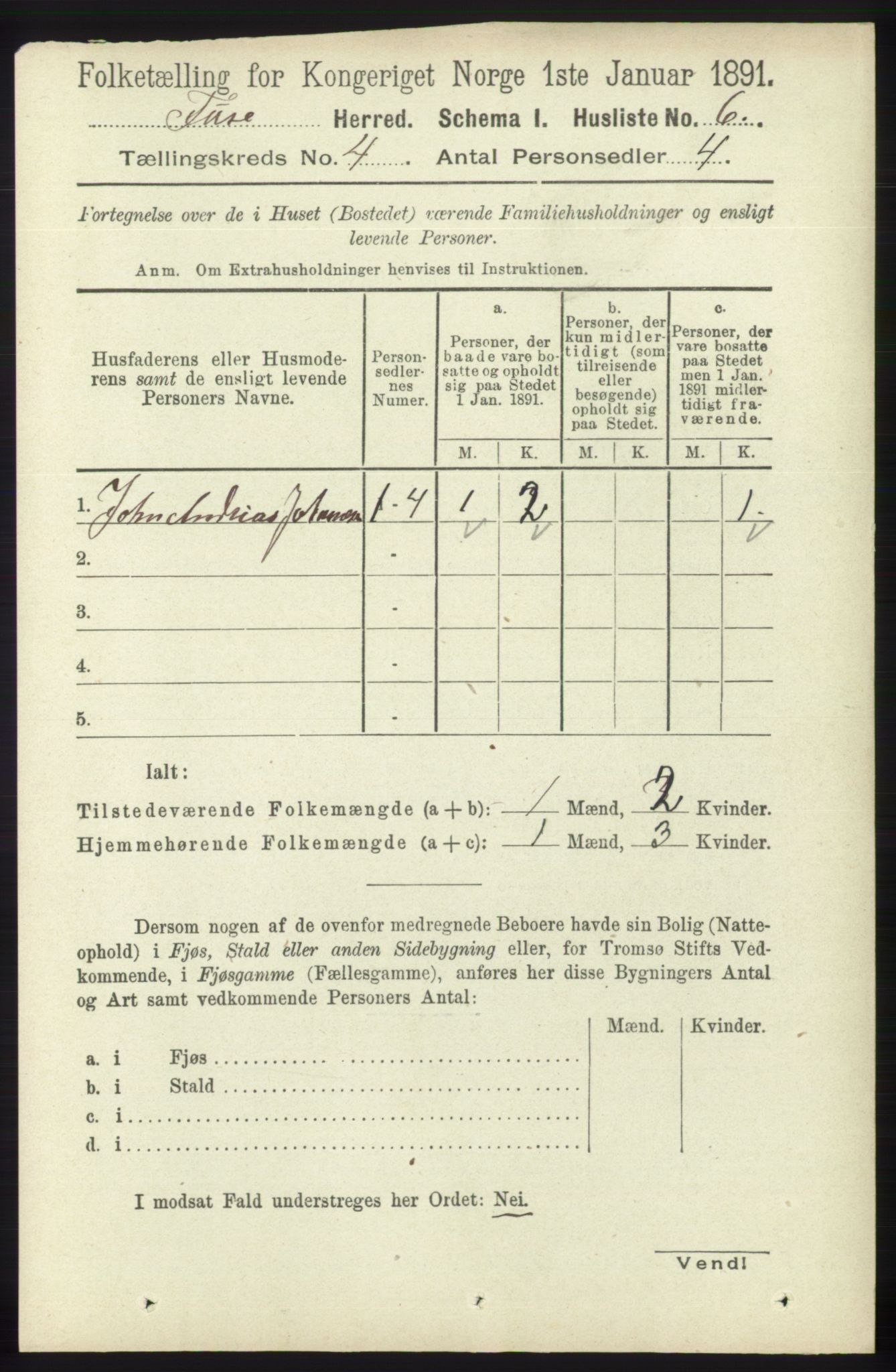 RA, 1891 census for 1241 Fusa, 1891, p. 682