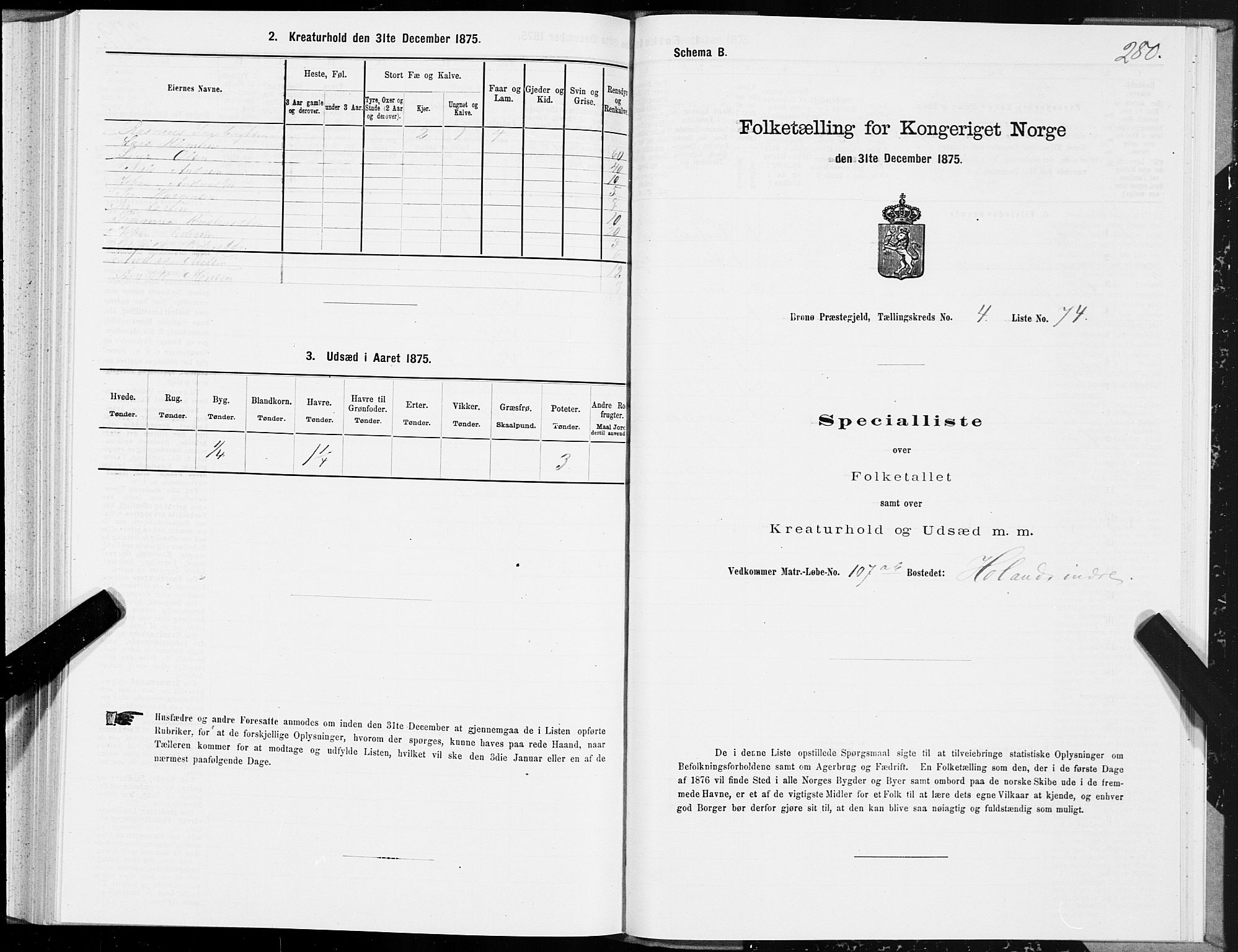 SAT, 1875 census for 1814P Brønnøy, 1875, p. 2280