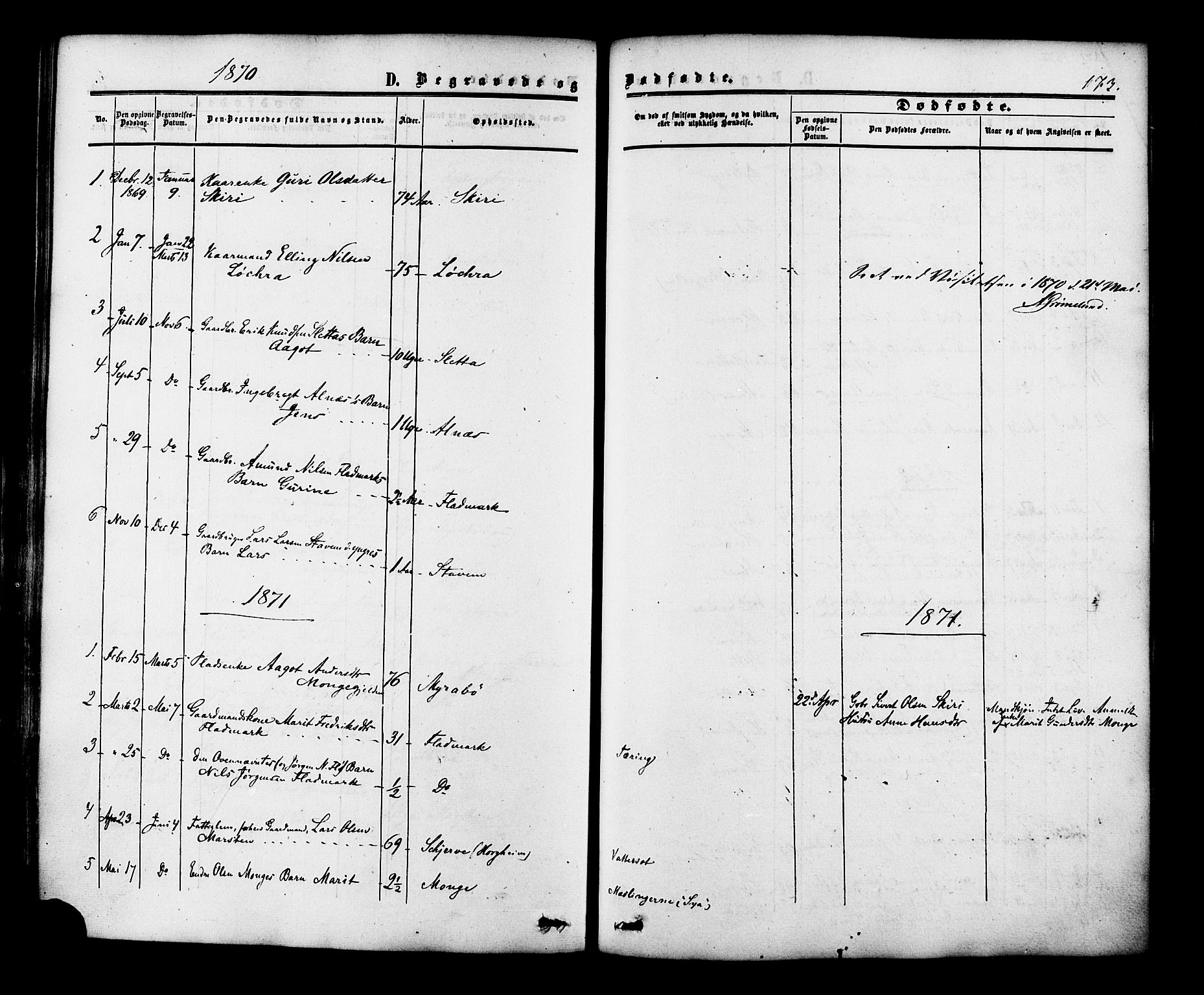 Ministerialprotokoller, klokkerbøker og fødselsregistre - Møre og Romsdal, SAT/A-1454/546/L0594: Parish register (official) no. 546A02, 1854-1882, p. 173