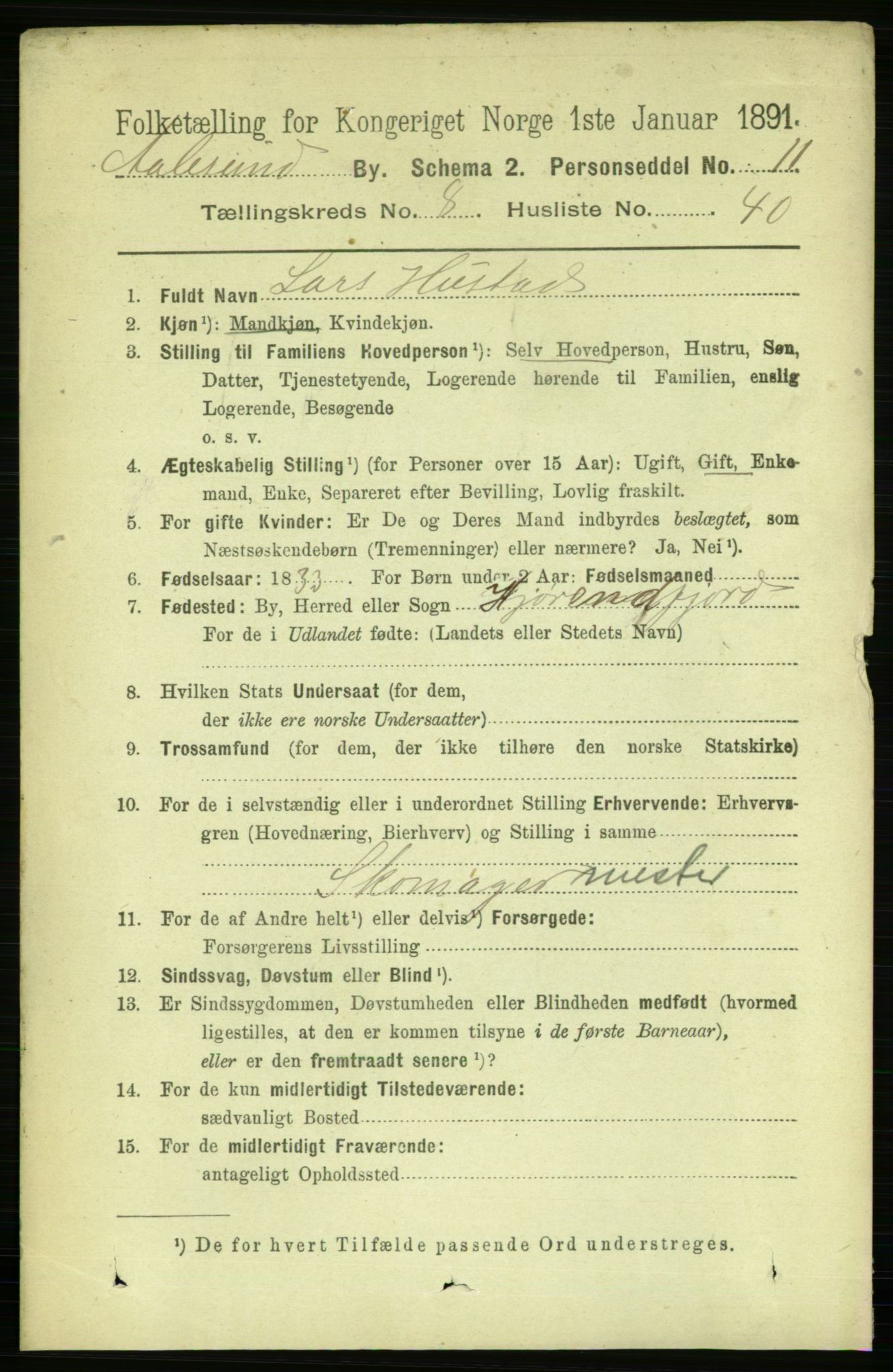 RA, 1891 census for 1501 Ålesund, 1891, p. 6270