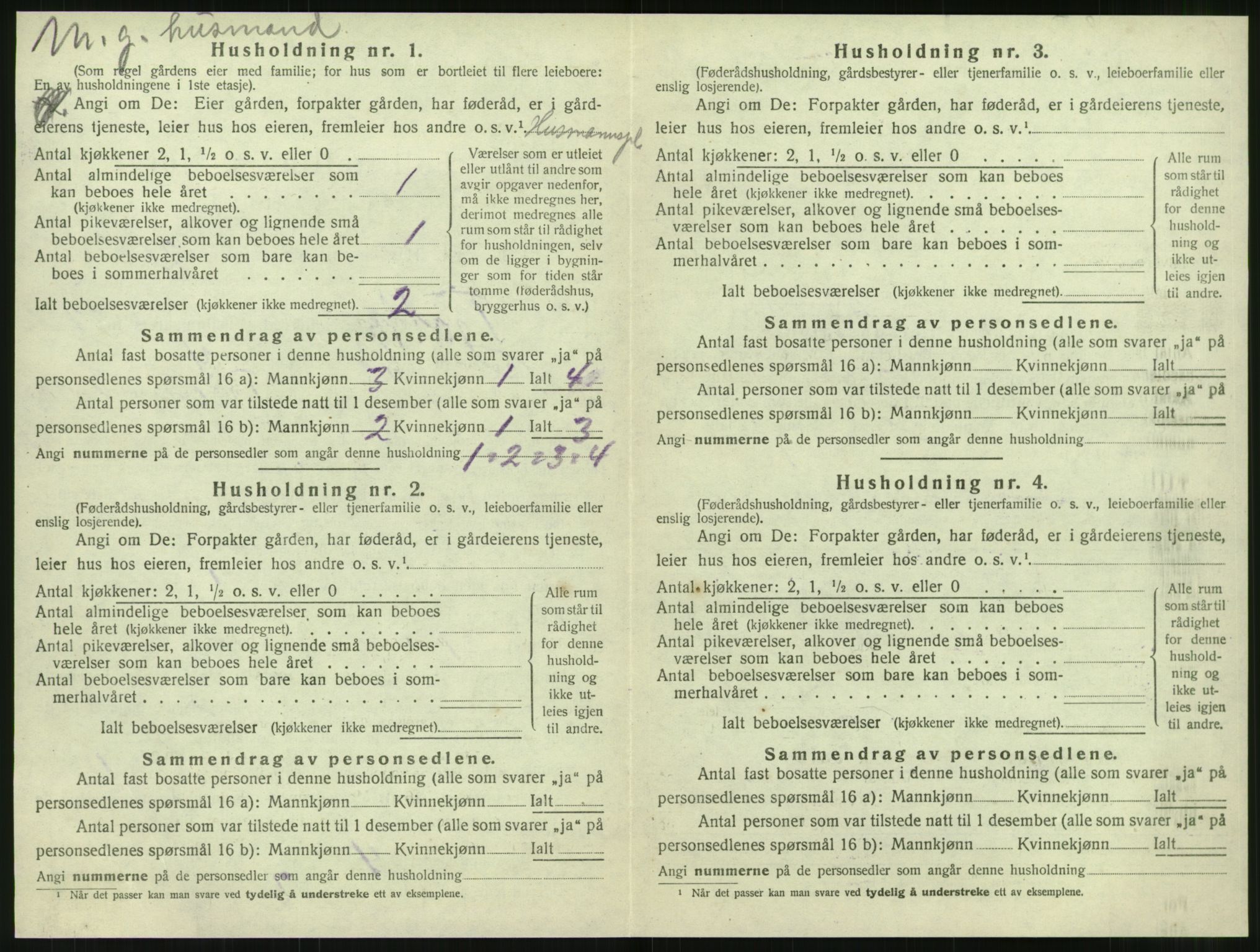 SAT, 1920 census for Tjøtta, 1920, p. 174