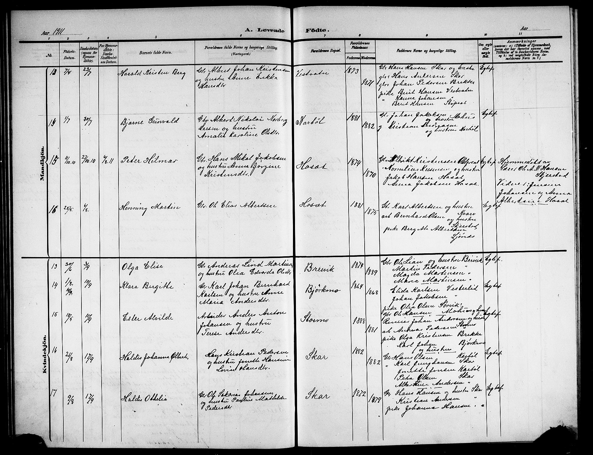 Ministerialprotokoller, klokkerbøker og fødselsregistre - Nordland, AV/SAT-A-1459/852/L0756: Parish register (copy) no. 852C07, 1902-1916