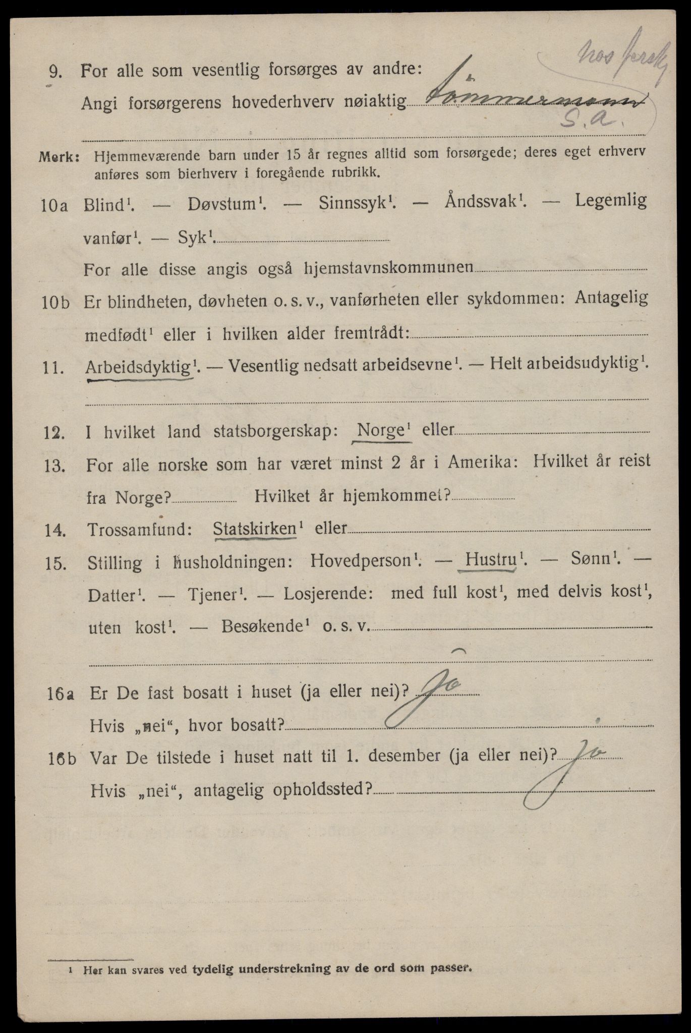 SAST, 1920 census for Torvastad, 1920, p. 2921