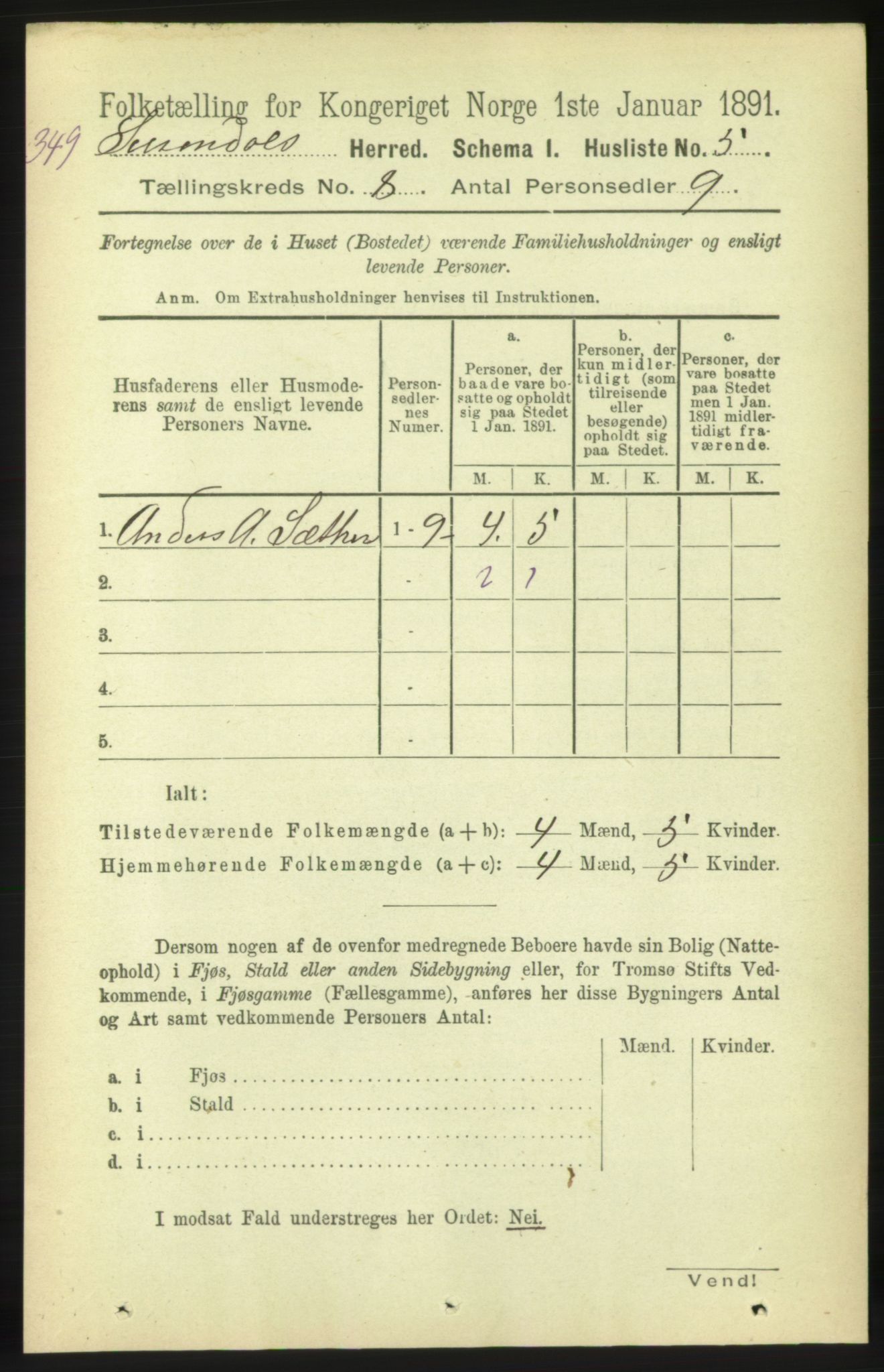 RA, 1891 census for 1566 Surnadal, 1891, p. 2035