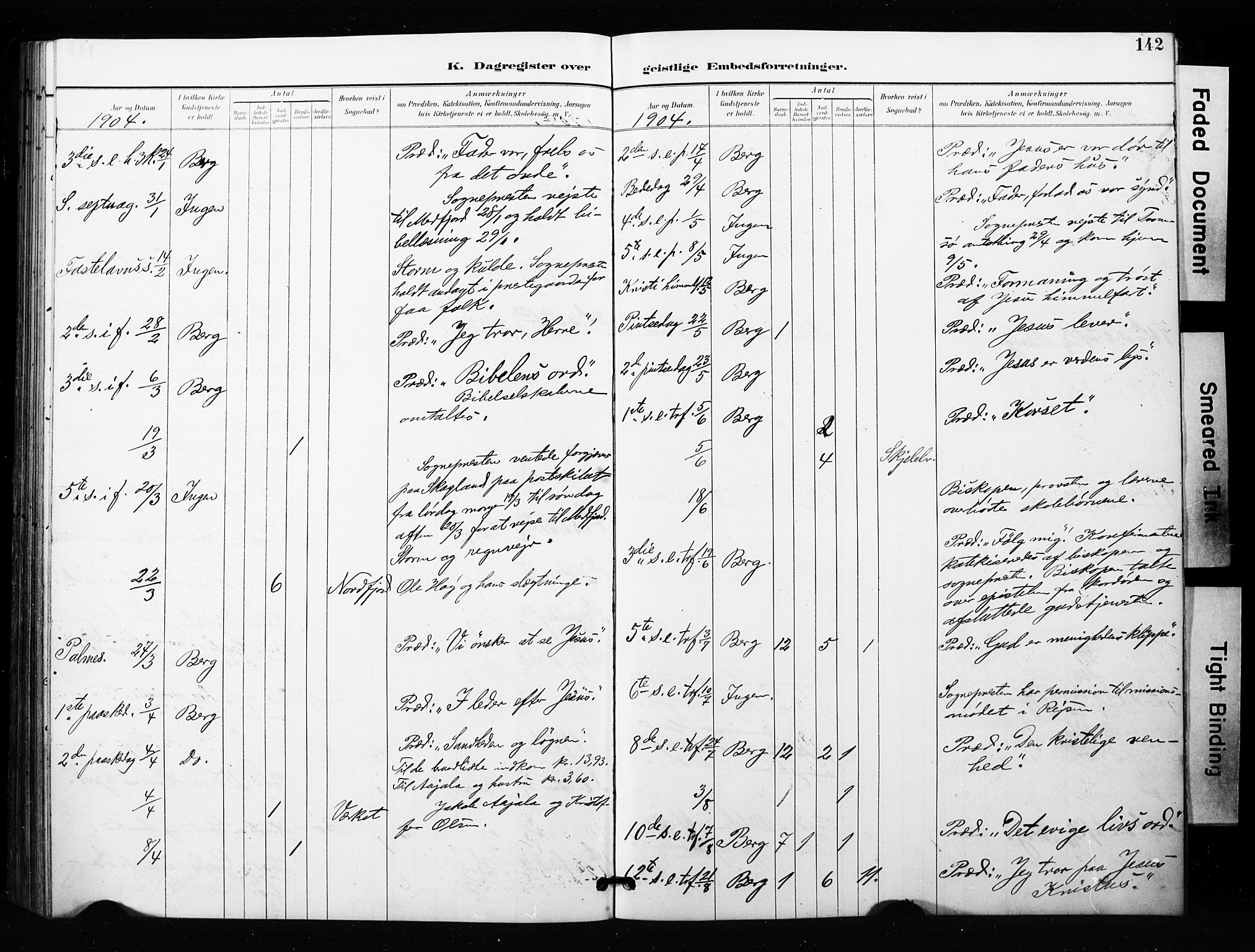 Berg sokneprestkontor, SATØ/S-1318/G/Ga/Gaa/L0005kirke: Parish register (official) no. 5, 1894-1905, p. 142